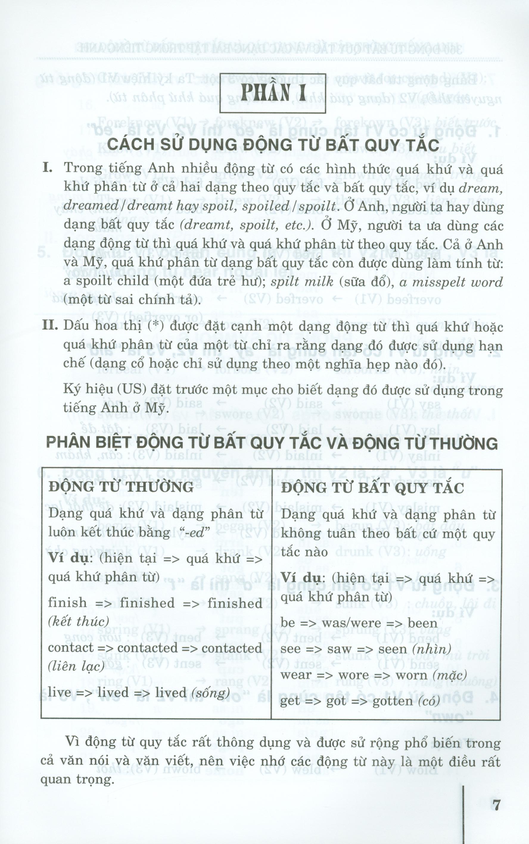 luyện trí nhớ 360 động từ bất quy tắc và các dạng bài tập trong tiếng anh - Ảnh 4