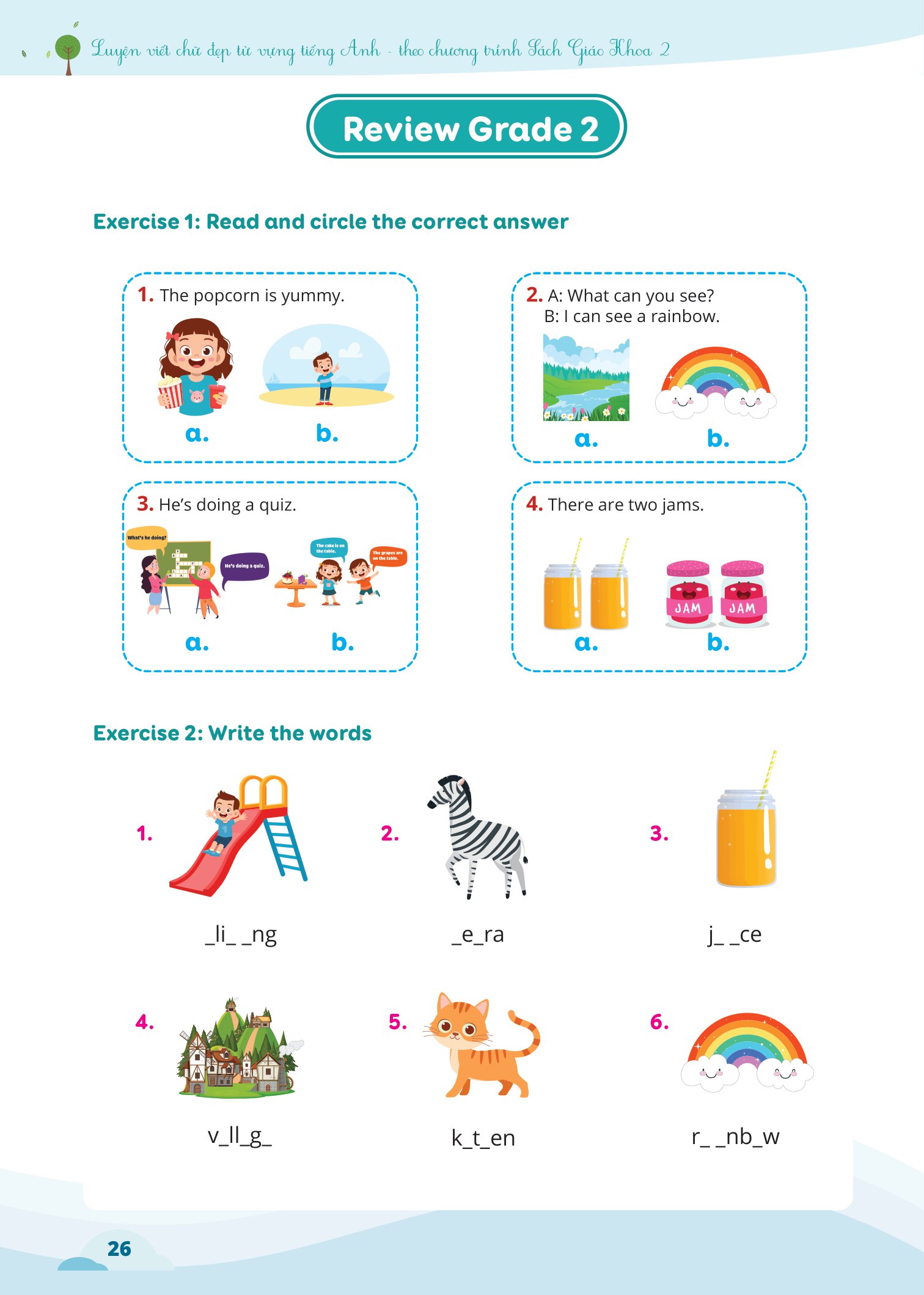 luyện viết chữ đẹp từ vựng tiếng anh - theo chương trình sách giáo khoa 2 - Ảnh 6