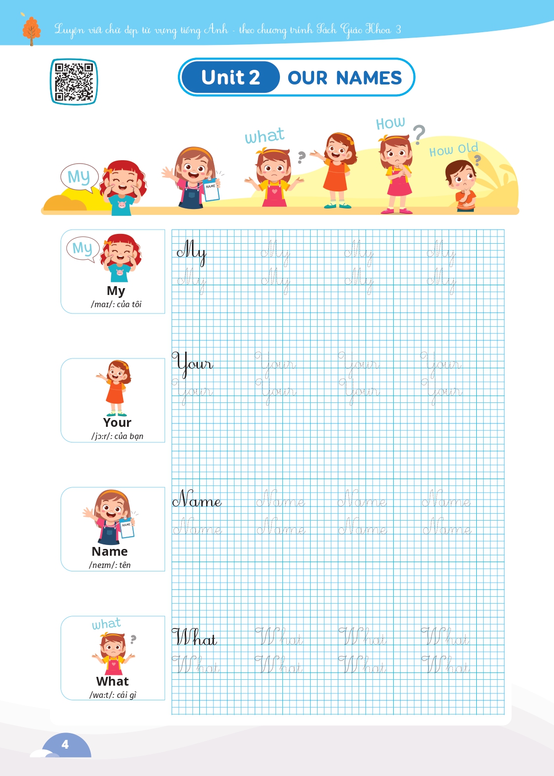 luyện viết chữ đẹp từ vựng tiếng anh - theo chương trình sách giáo khoa 3 - Ảnh 5