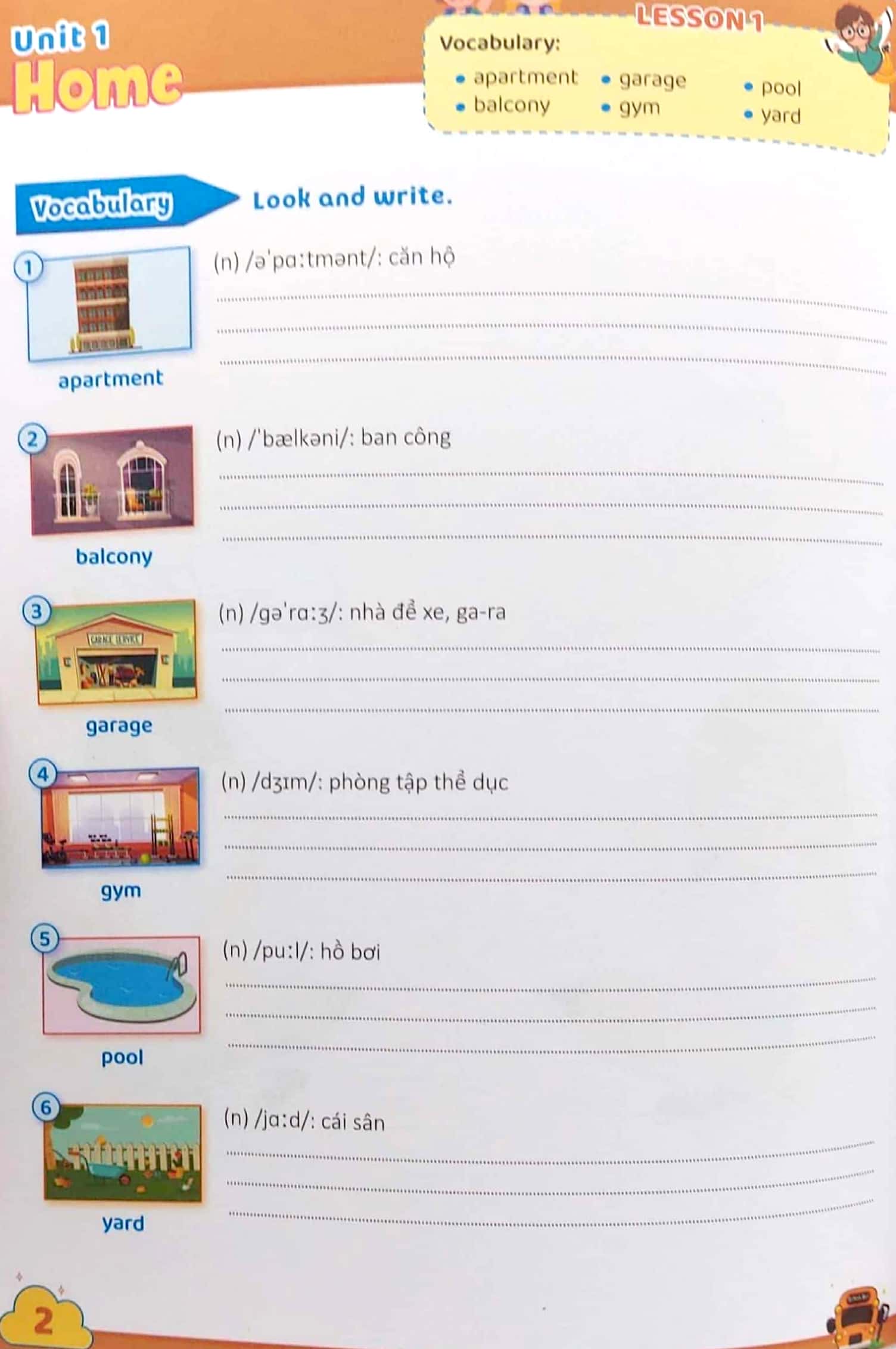 luyện viết và học từ vựng - tiếng anh 6 (notebook) - Ảnh 3