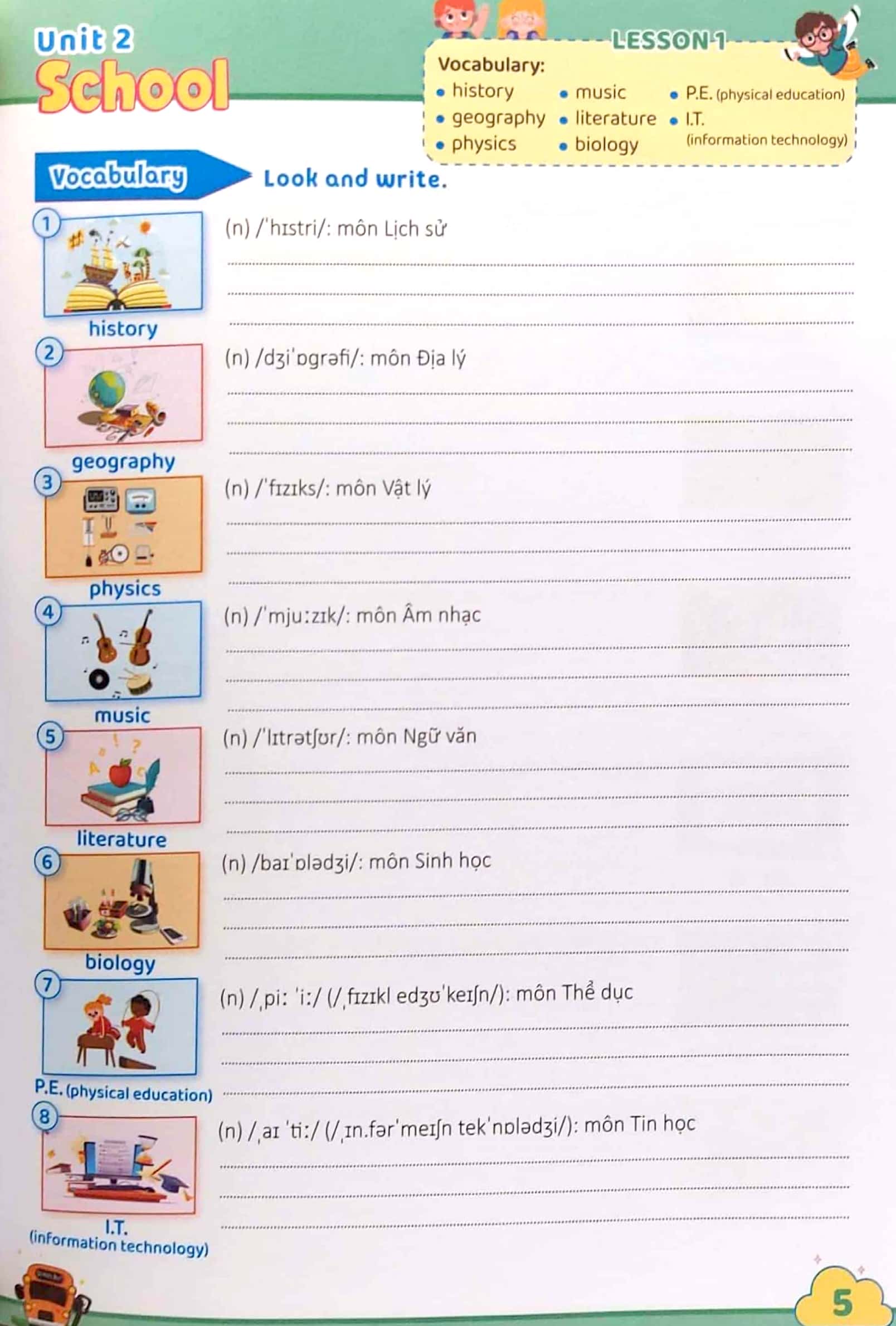 luyện viết và học từ vựng - tiếng anh 6 (notebook) - Ảnh 6