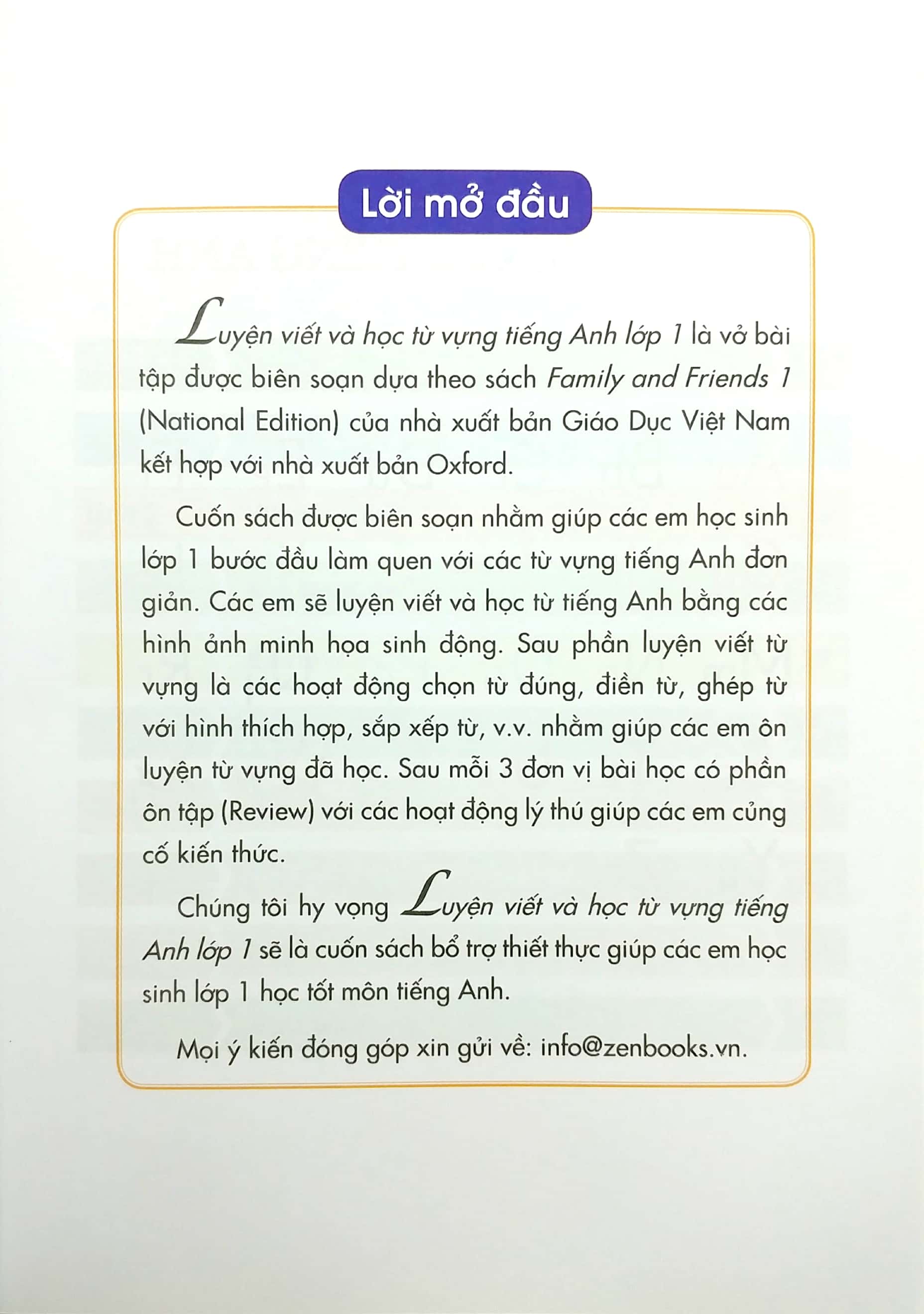 luyện viết và học từ vựng tiếng anh lớp 1 - theo chương trình family and friends (national edition) (2022) - Ảnh 3