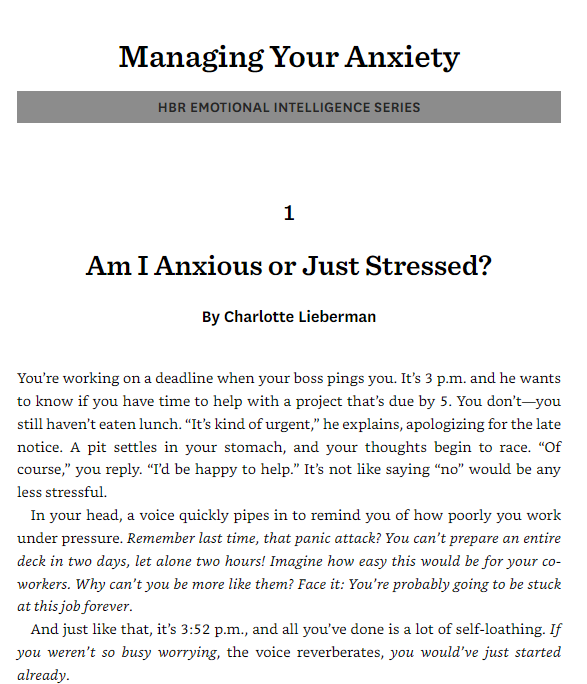 managing your anxiety (hbr emotional intelligence series) - Ảnh 3