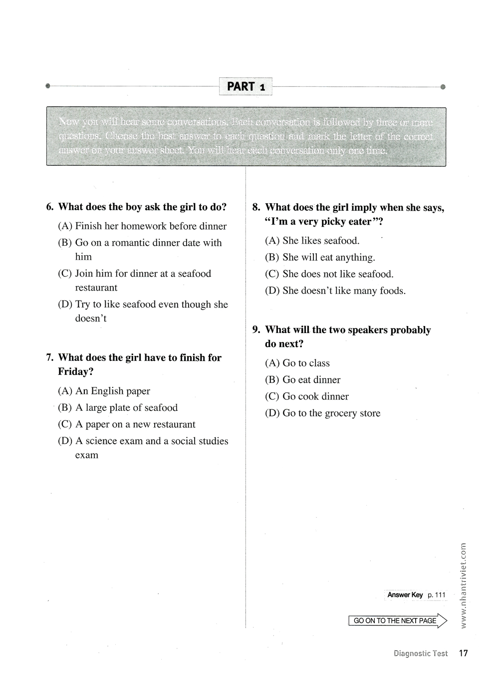 master toefl junior-advanced (cefr level b2)-listening comprehension (+cd) - Ảnh 6