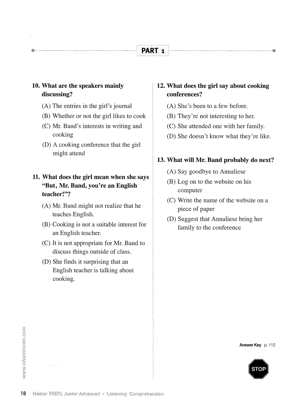 master toefl junior-advanced (cefr level b2)-listening comprehension (+cd) - Ảnh 7