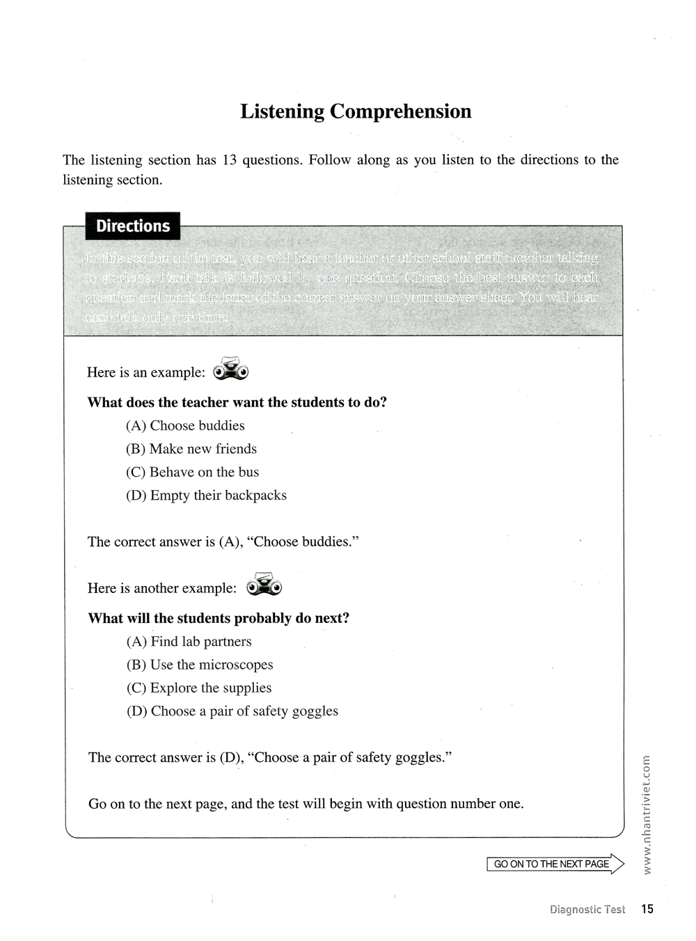 master toefl junior intermediate: listening comprehension - Ảnh 3