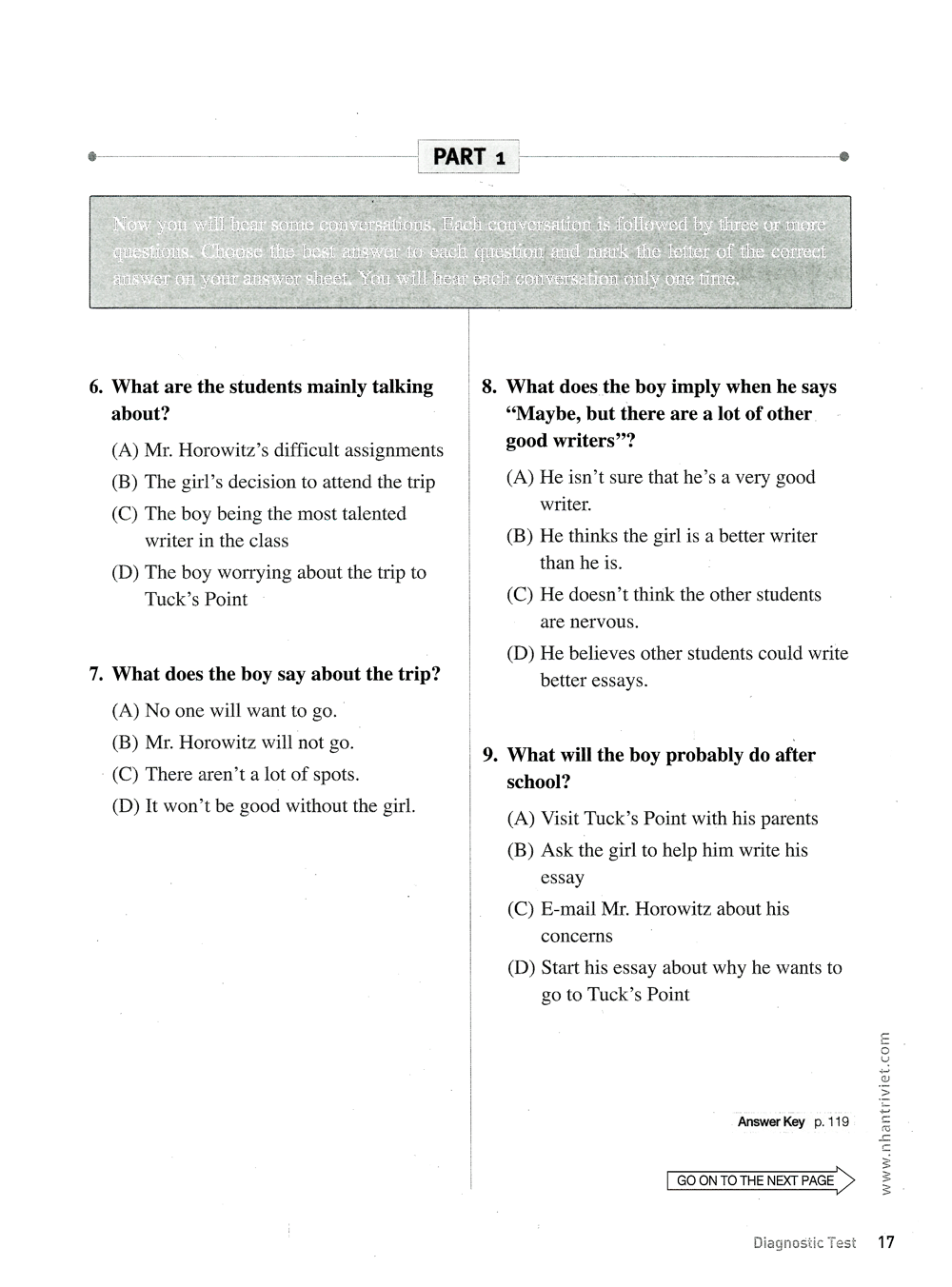 master toefl junior intermediate: listening comprehension - Ảnh 5