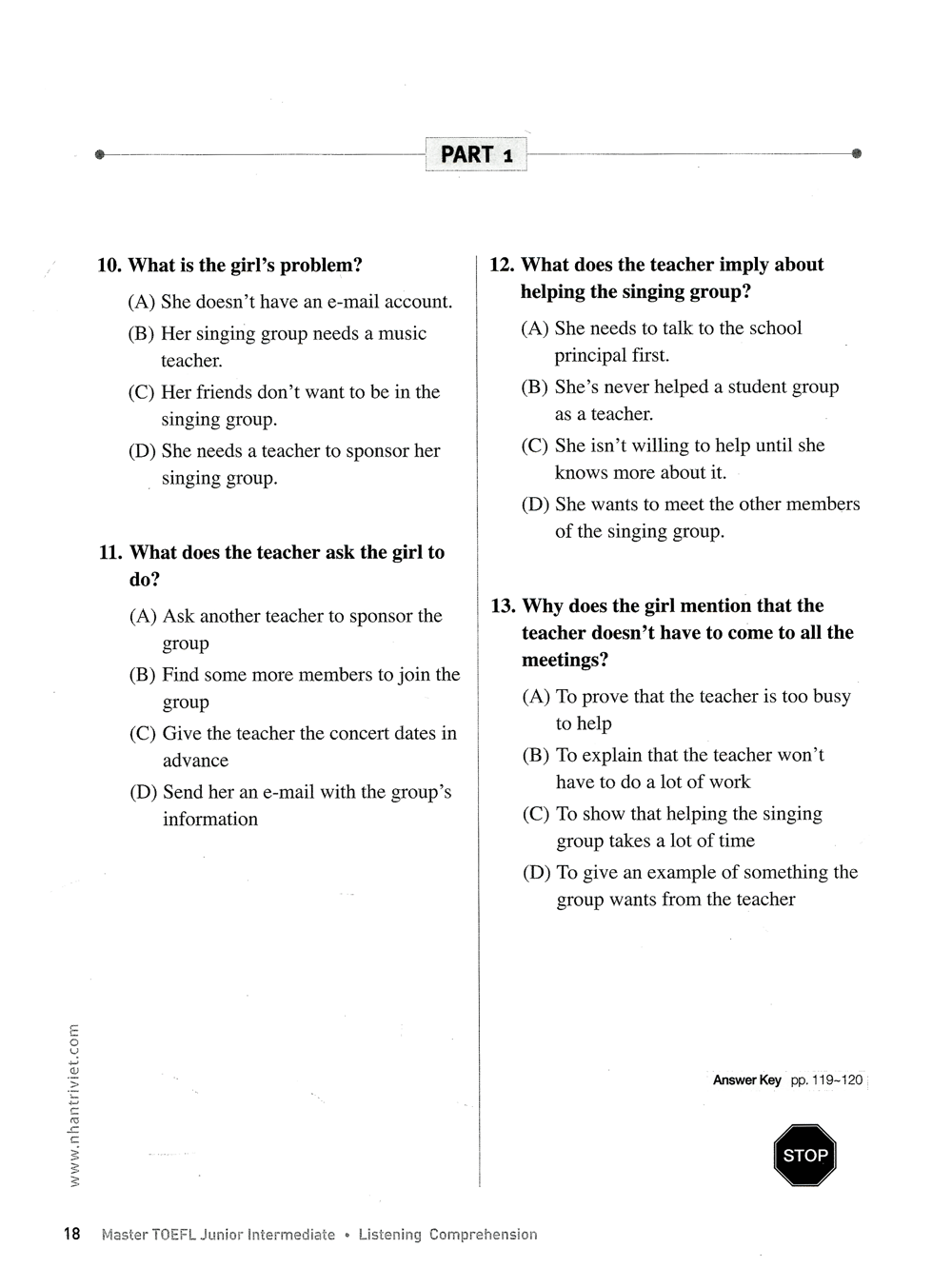 master toefl junior intermediate: listening comprehension - Ảnh 6