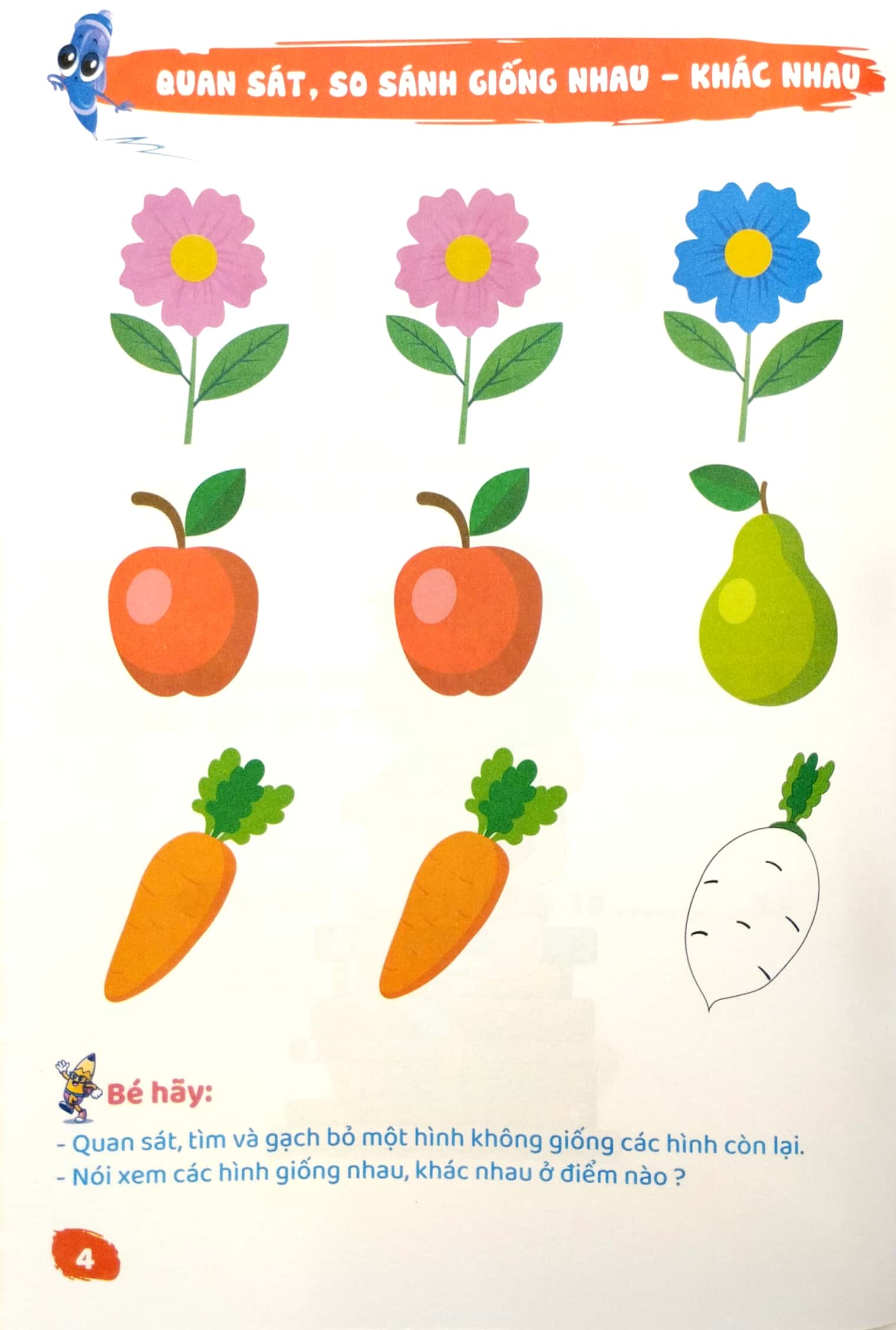 math kids toán tư duy (bé chuẩn bị vào lớp 1 biên soạn theo chương trình mới) - Ảnh 4