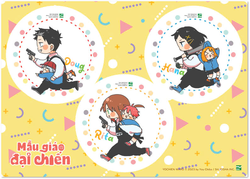 mẫu giáo đại chiến - tập 1 - bản giới hạn - tặng kèm bìa giới hạn + khay đựng bút acrylic + phong bì đựng quà + set standee bập bênh + set stickers + thư gửi phụ huynh - Ảnh 6