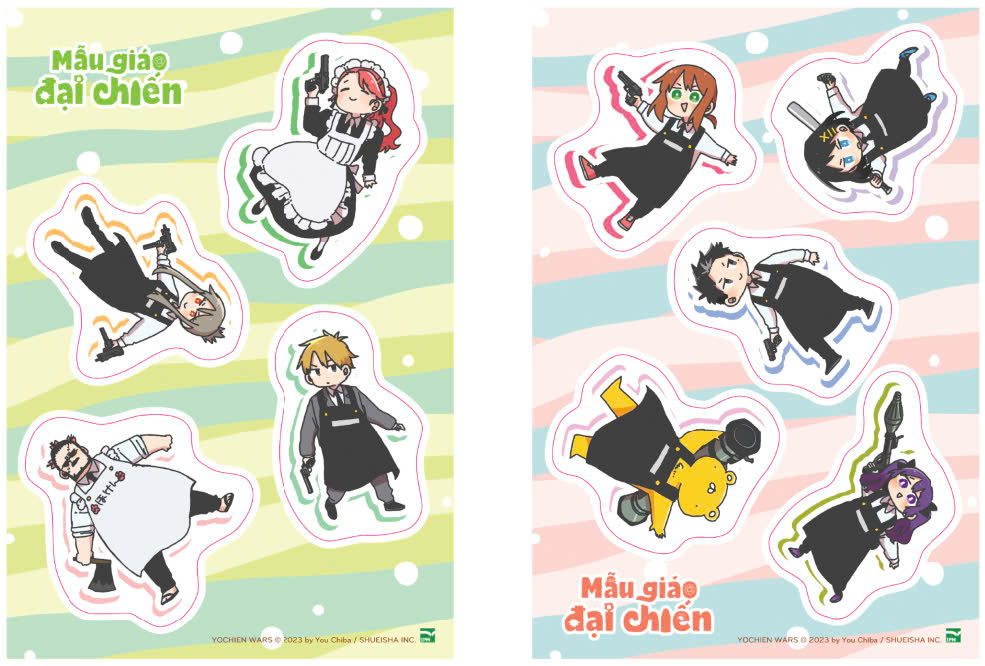 mẫu giáo đại chiến - tập 1 - bản giới hạn - tặng kèm bìa giới hạn + khay đựng bút acrylic + phong bì đựng quà + set standee bập bênh + set stickers + thư gửi phụ huynh - Ảnh 7