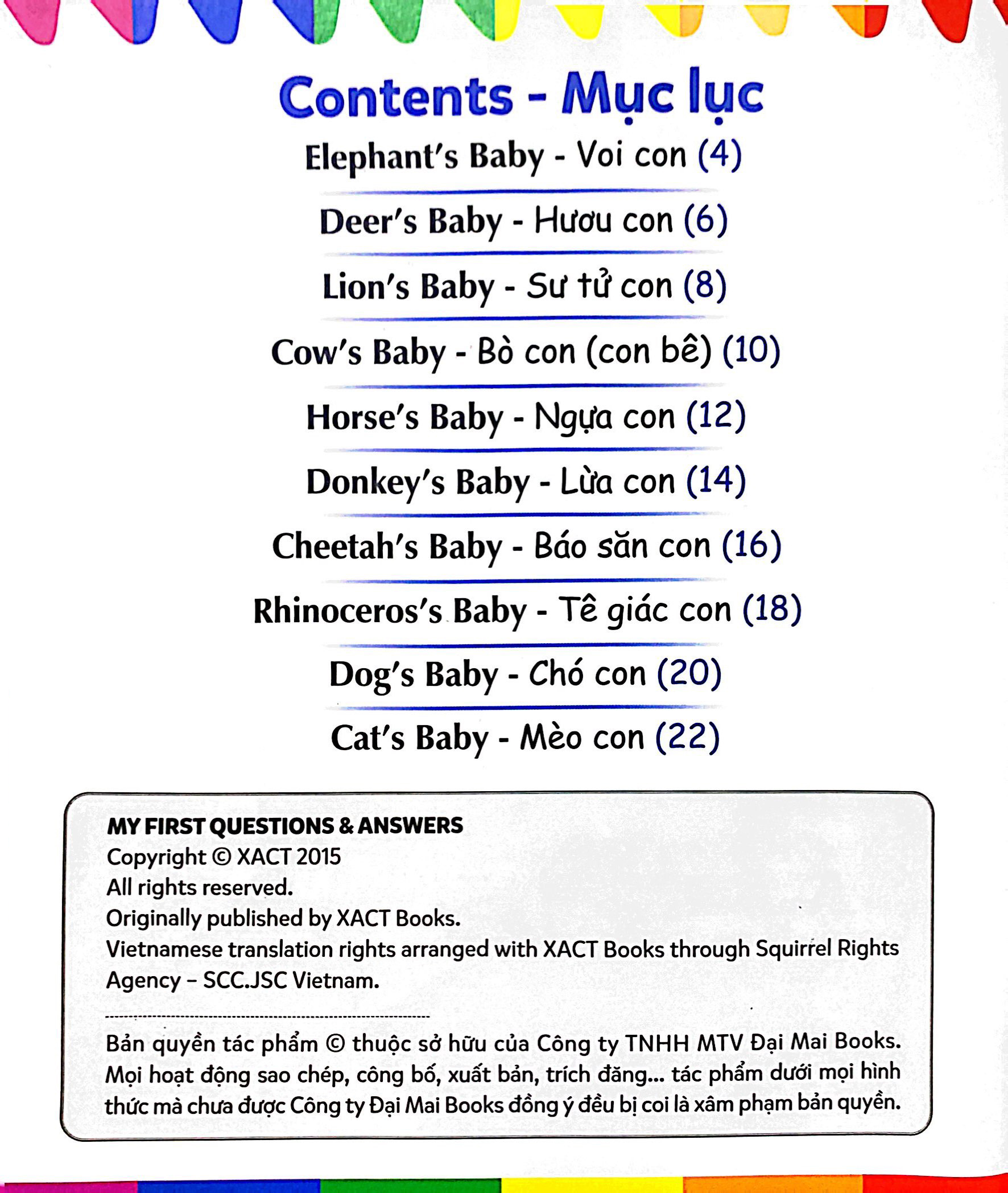 mẹ hỏi bé trả lời - song ngữ anh-việt - baby animals - những con vật bé bỏng (dành cho trẻ từ 2-7 tuổi) - Ảnh 3