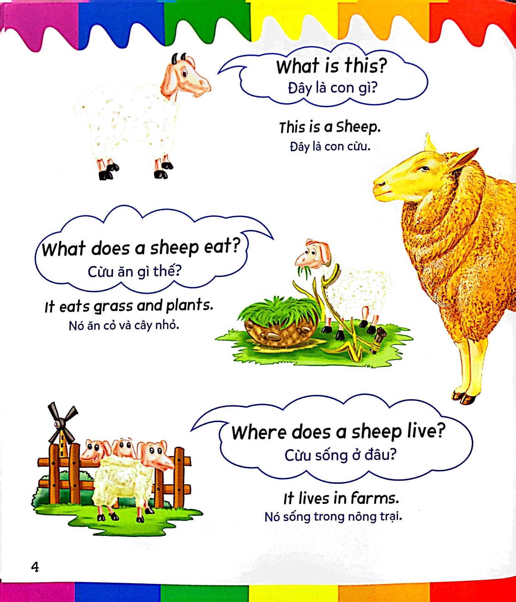 mẹ hỏi bé trả lời - song ngữ anh-việt - farm animals - động vật nuôi (dành cho trẻ từ 2-7 tuổi) - Ảnh 5