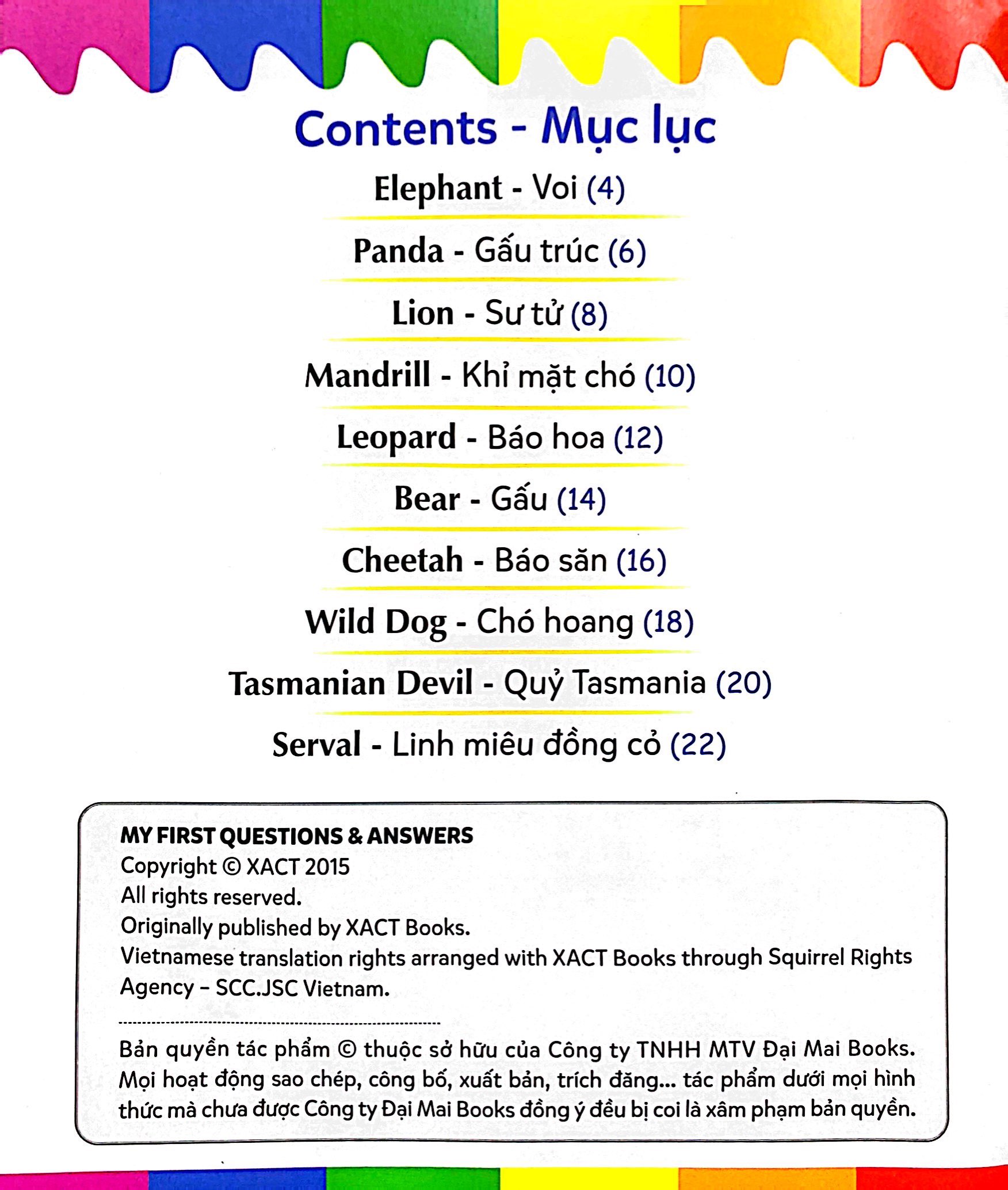 mẹ hỏi bé trả lời - song ngữ anh-việt - wild animals - động vật hoang dã (dành cho trẻ từ 2-7 tuổi) - Ảnh 3