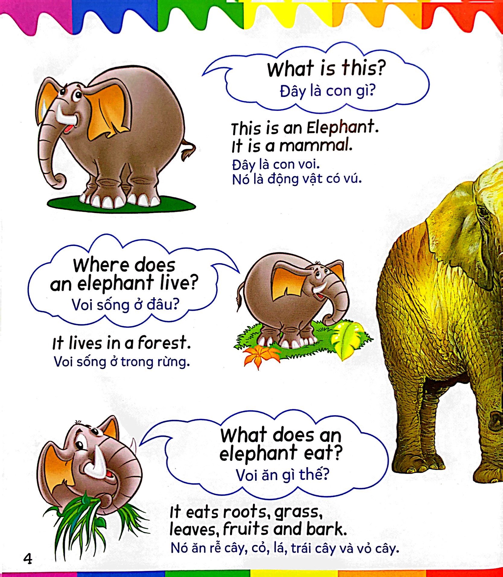 mẹ hỏi bé trả lời - song ngữ anh-việt - wild animals - động vật hoang dã (dành cho trẻ từ 2-7 tuổi) - Ảnh 5