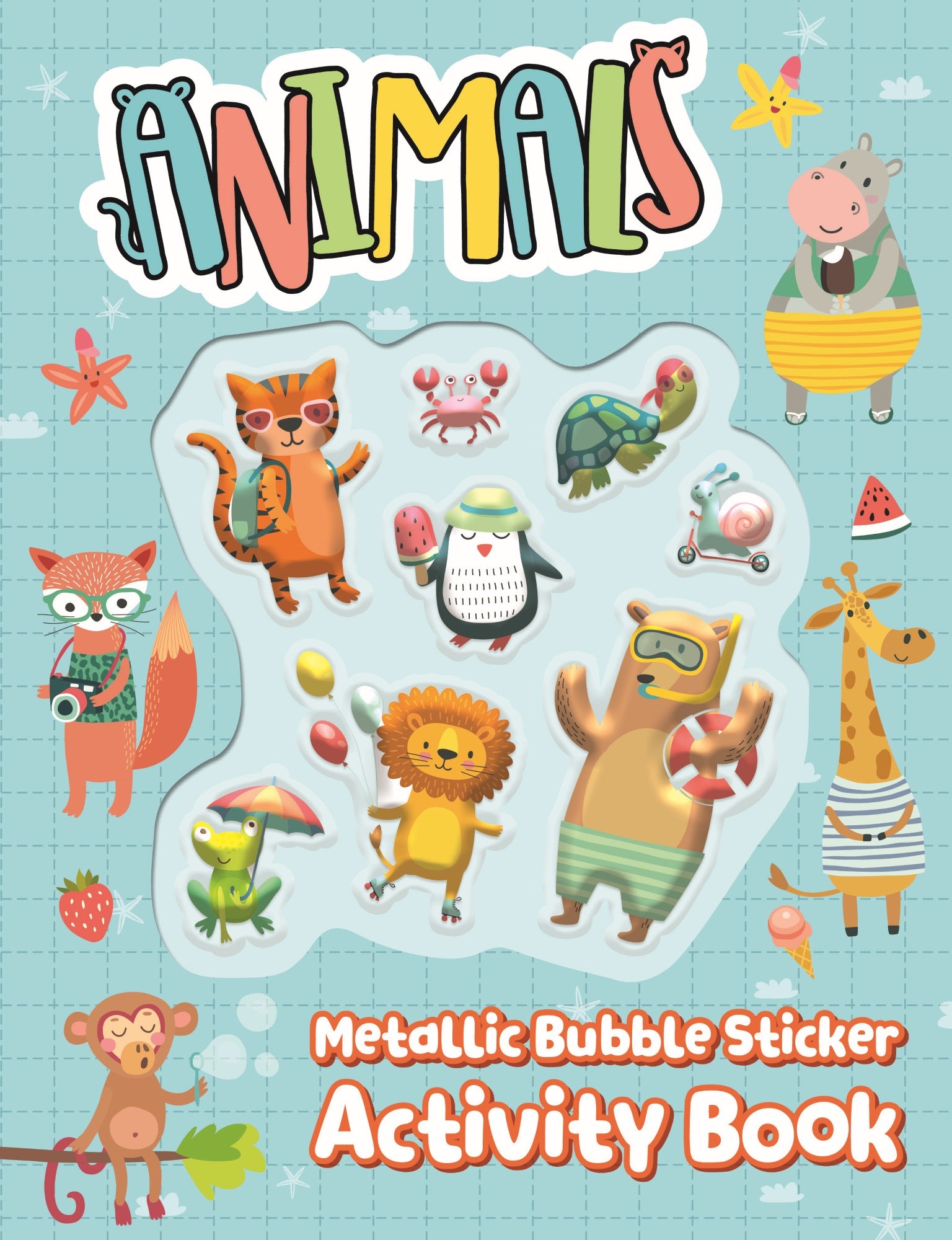 metallic bubble sticker activity book - animals - Ảnh 2
