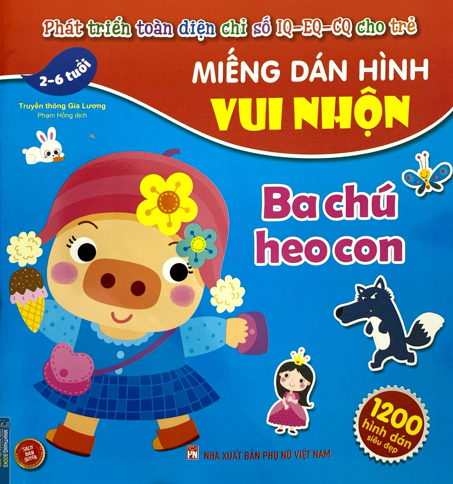 miếng dán hình vui nhộn - ba chú heo con (2-6 tuổi) - Ảnh 2