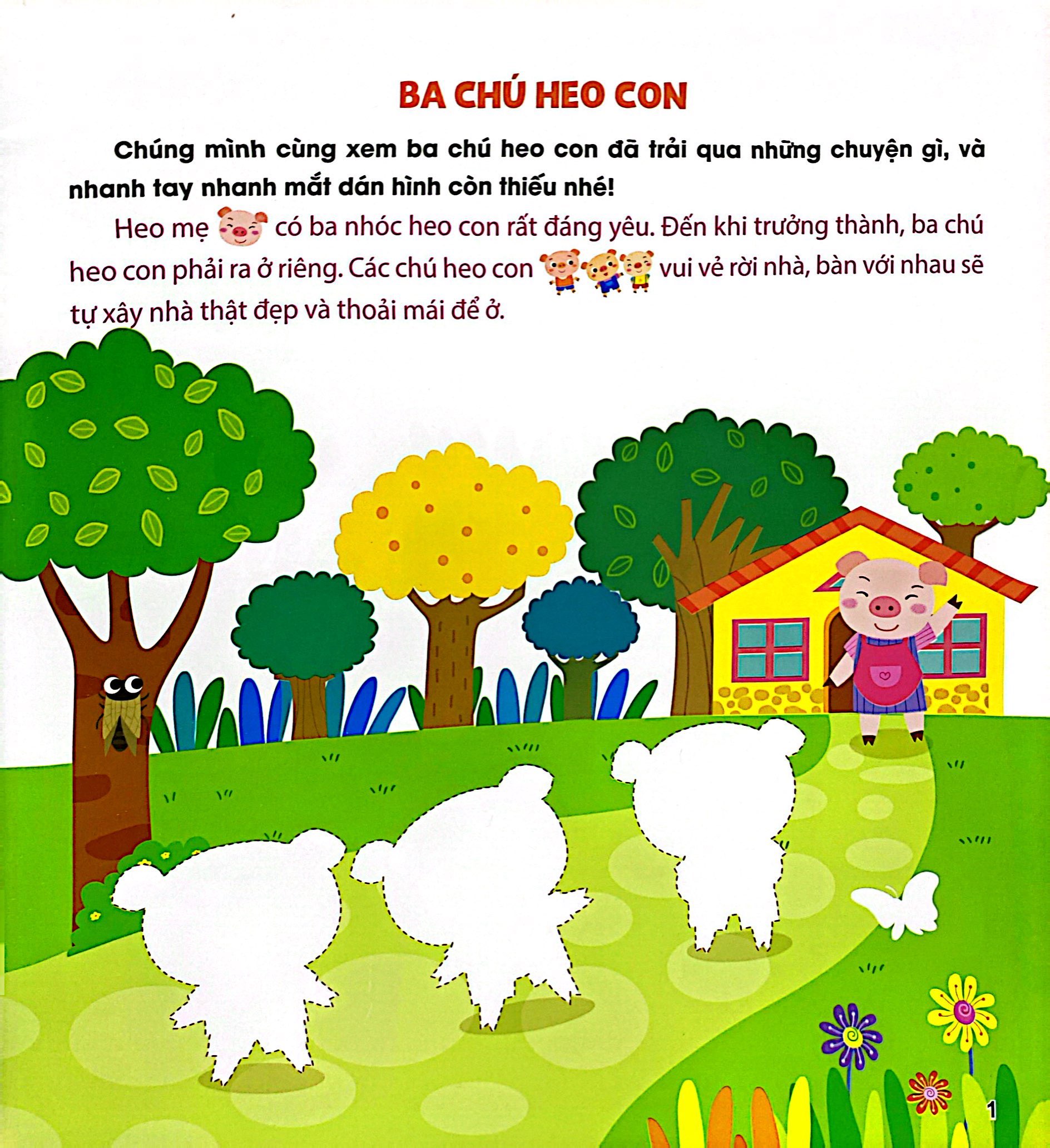 miếng dán hình vui nhộn - ba chú heo con (2-6 tuổi) - Ảnh 3