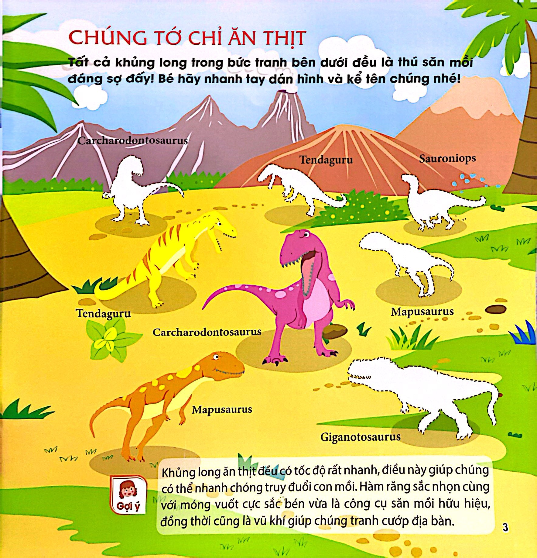 miếng dán hình vui nhộn - thế giới khủng long (2-6 tuổi) - Ảnh 5