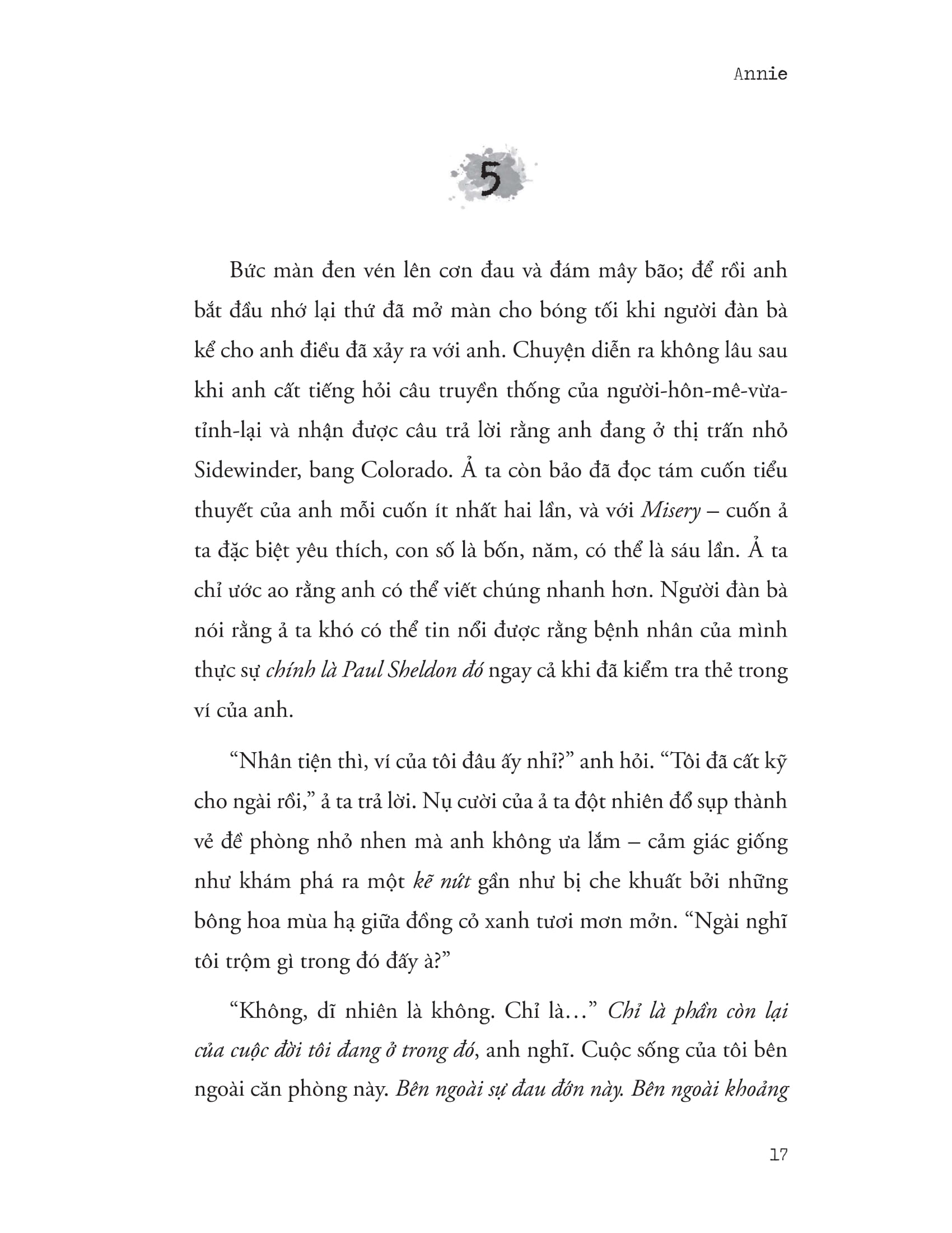 misery - chiếc máy đánh chữ đẫm máu ở vùng núi tuyết - Ảnh 18