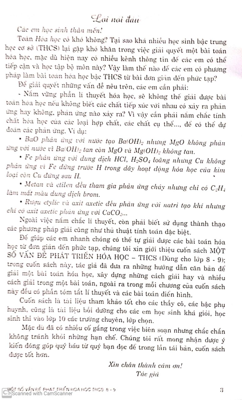 một số vấn đề phát triển hóa học thcs 8-9 - Ảnh 3