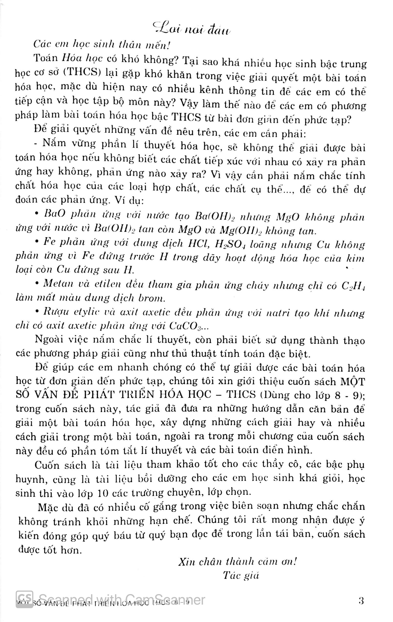 một số vấn đề phát triển hóa học thcs 8-9 - Ảnh 7