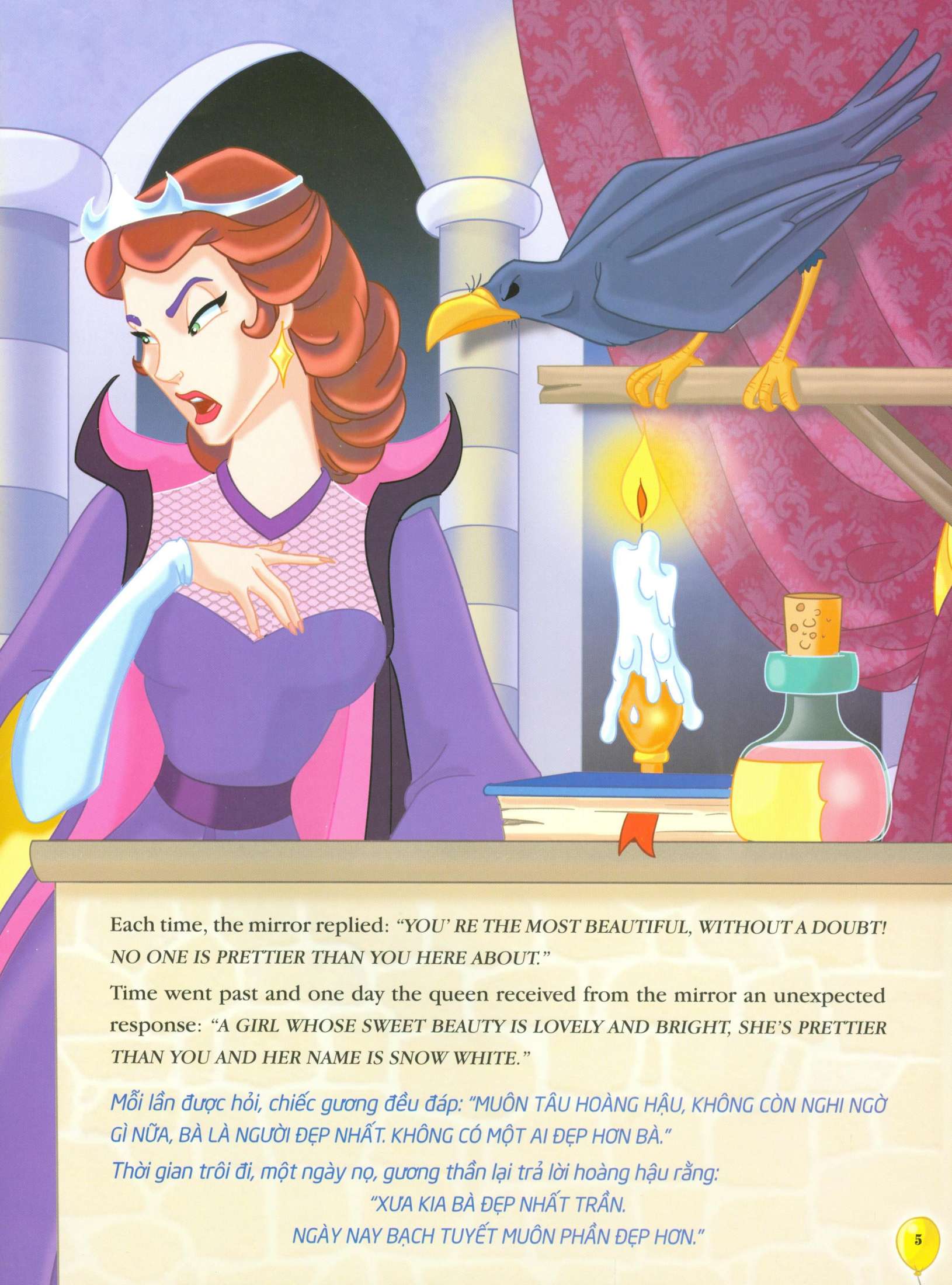 nàng bạch tuyết và bảy chú lùn (song ngữ anh - việt) - Ảnh 6