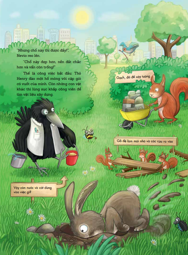 nevio chú chuột dũng cảm - một ngôi nhà được xây như thế nào , có những ai làm việc trên công trường và cần cẩu dùng để làm gì? - Ảnh 3