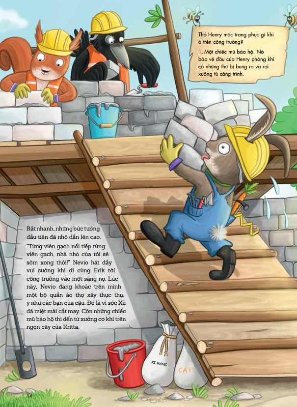 nevio chú chuột dũng cảm - một ngôi nhà được xây như thế nào , có những ai làm việc trên công trường và cần cẩu dùng để làm gì? - Ảnh 4