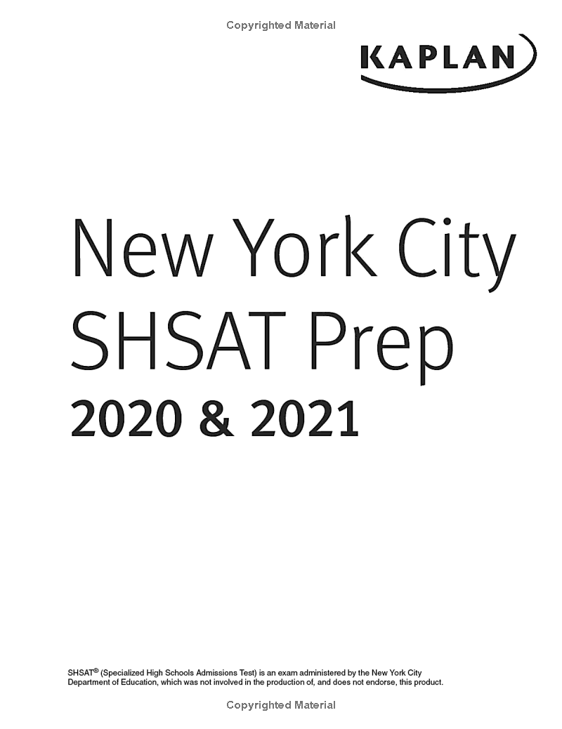 new york city shsat prep 2020 & 2021: 3 practice tests + proven strategies + review (kaplan test prep ny) - Ảnh 3