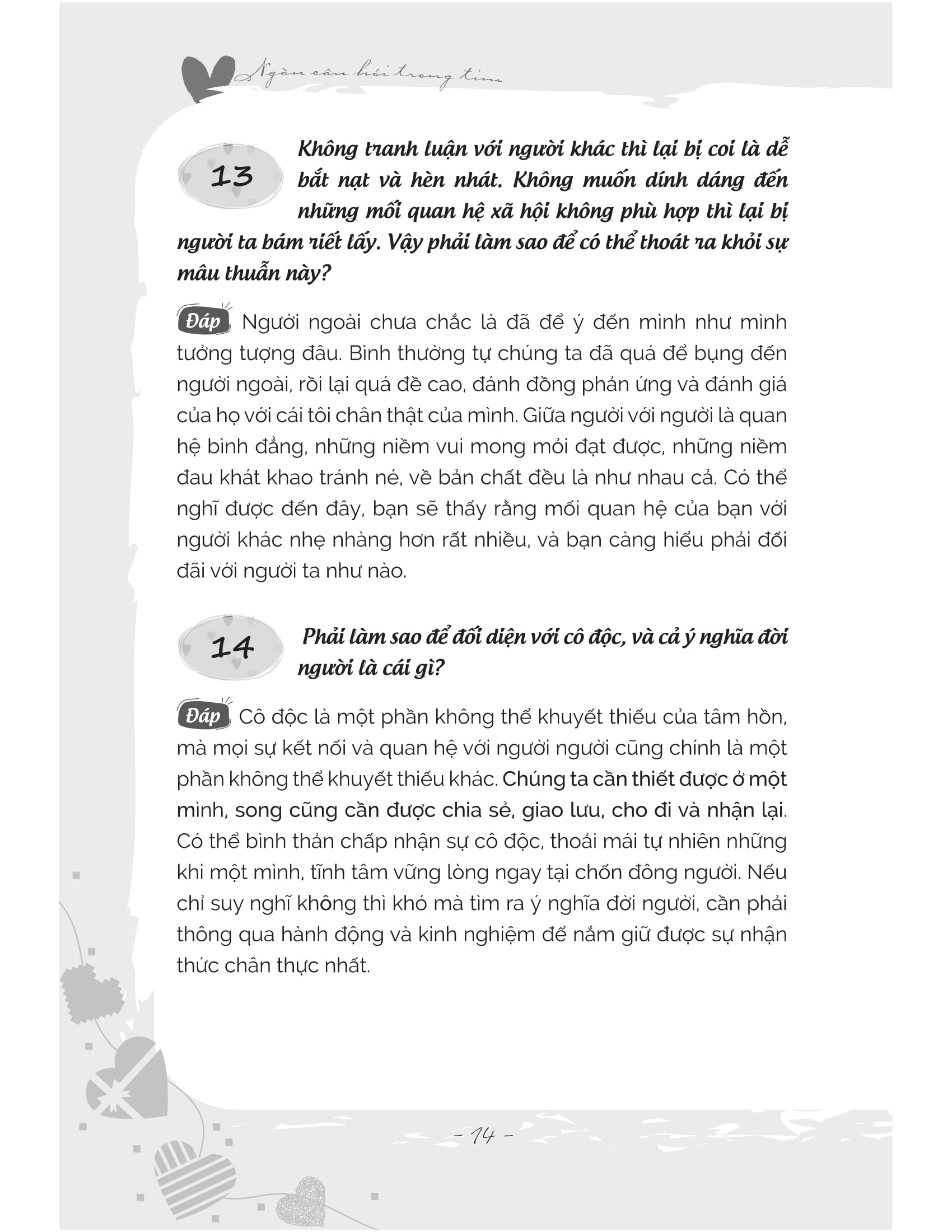 ngàn câu hỏi trong tim: sống thanh tâm tĩnh, sống vui tâm an - Ảnh 9