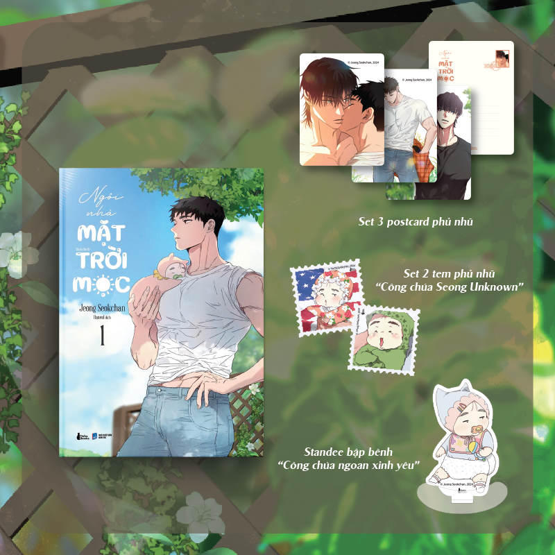 Ngôi Nhà Mặt Trời Mọc - Tập 1 - Bản Đặc Biệt - Tặng Kèm Standee Bập Bênh “Công Chúa Ngoan Xinh Yêu” + Set 3 Postcard Phủ Nhũ + Set 2 Tem Phủ Nhũ “Công Chúa Seong Unknown” - Ảnh 2