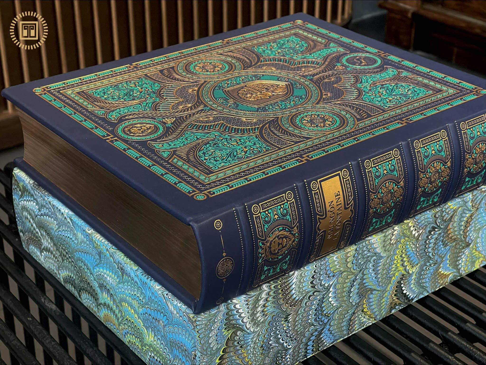 ngụ ngôn la fontaine - ấn bản giới hạn - bìa da - Ảnh 2