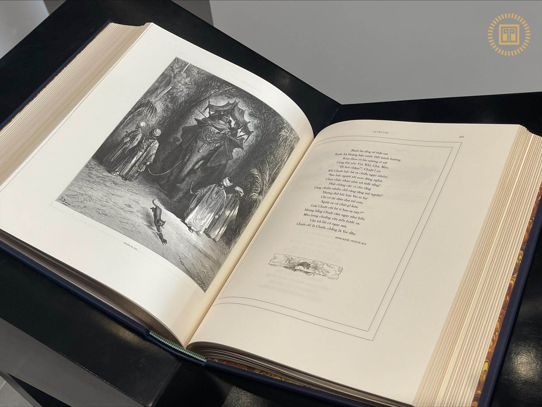 ngụ ngôn la fontaine - ấn bản giới hạn - bìa da - Ảnh 9