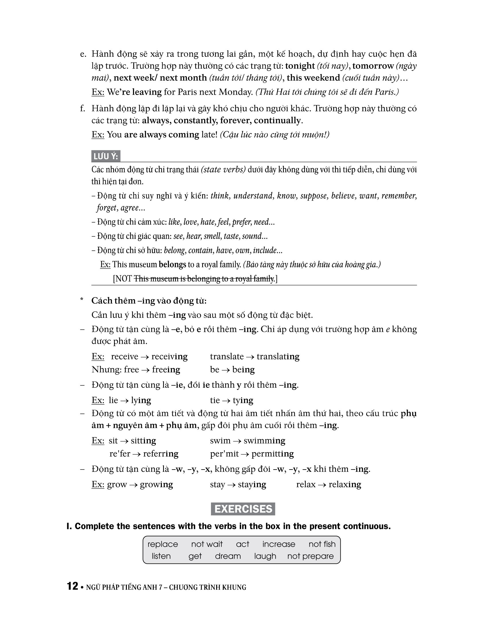 ngữ pháp tiếng anh 7 (theo chương trình khung của bộ giáo dục và đào tạo) - Ảnh 15