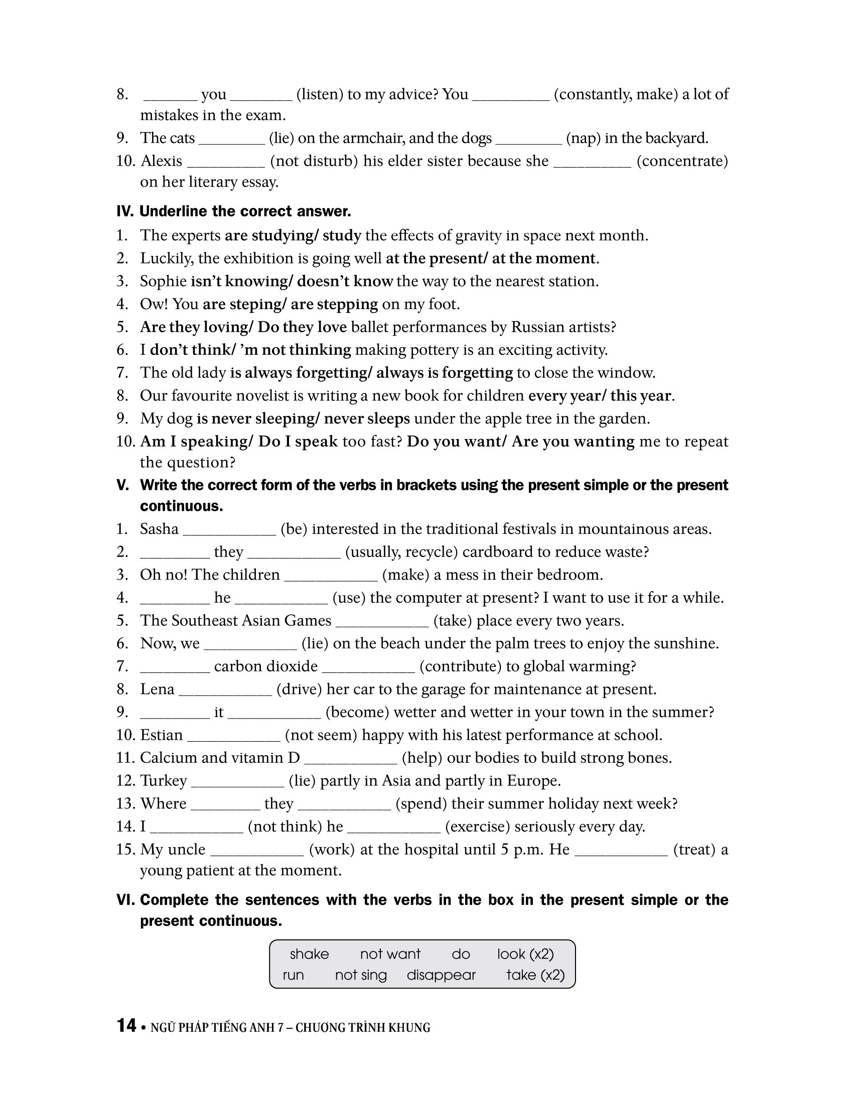 ngữ pháp tiếng anh 7 (theo chương trình khung của bộ giáo dục và đào tạo) - Ảnh 17