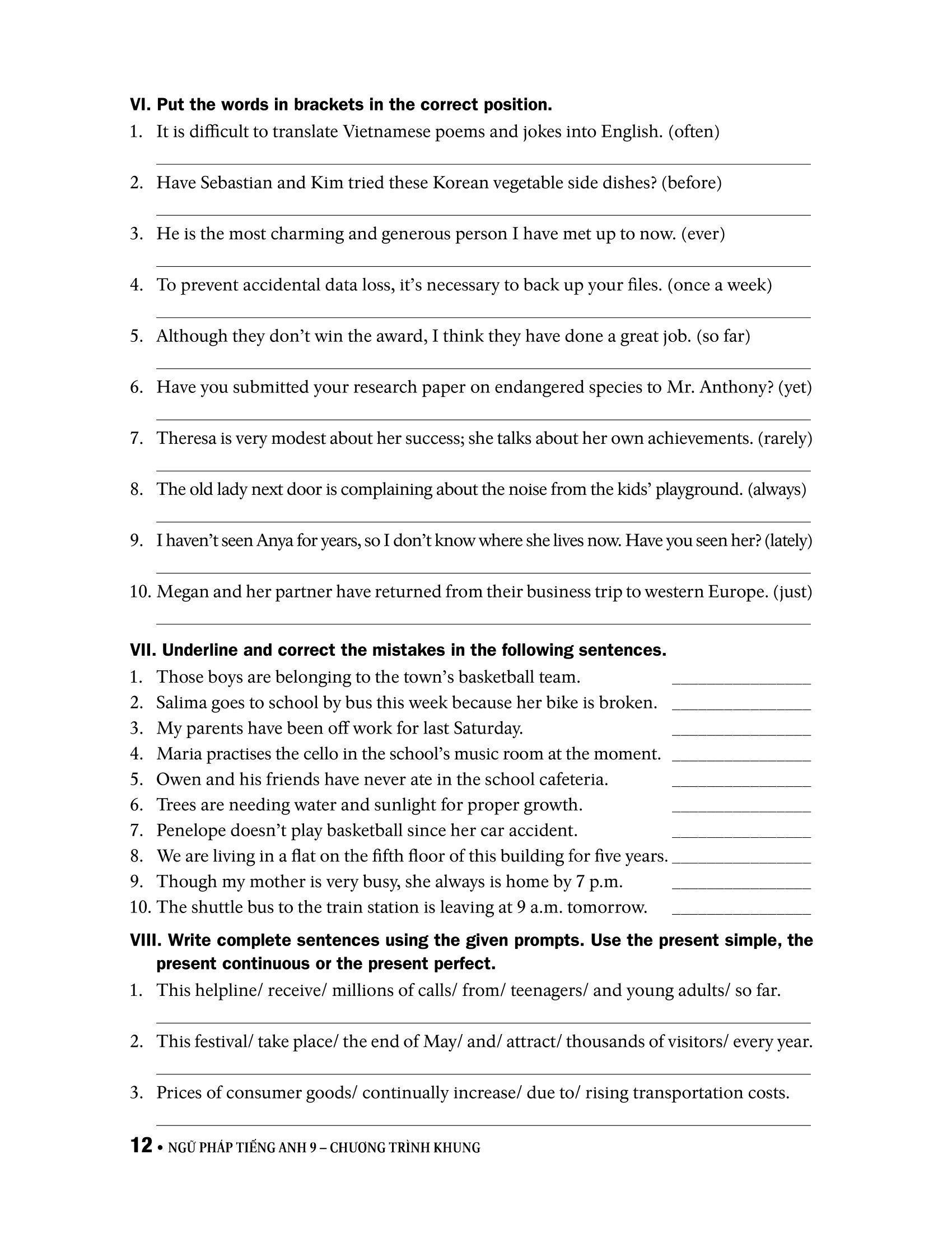 ngữ pháp tiếng anh lớp 9 - theo chương trình khung của bộ gd&đt - Ảnh 13