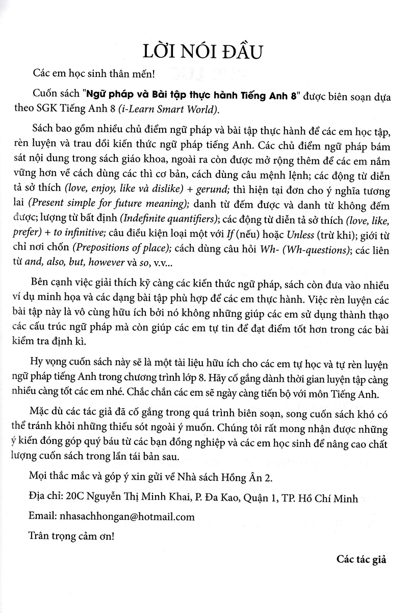 ngữ pháp và bài tập thực hành tiếng anh 8 (bám sát sgk i-learn smart world) - Ảnh 3