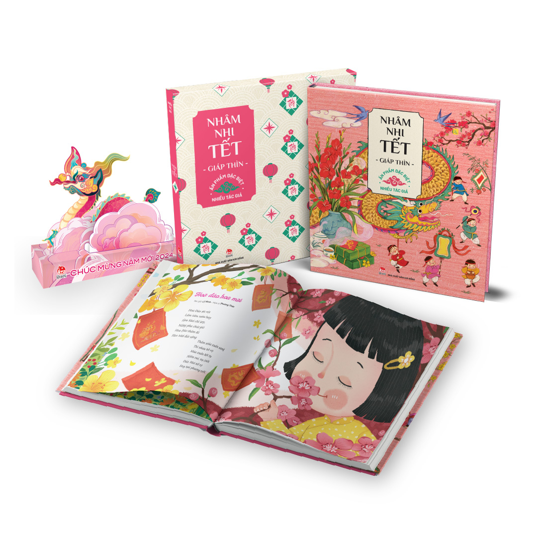 nhâm nhi tết giáp thìn - ấn phẩm đặc biệt - bìa cứng - tặng kèm hộp + mô hình lắp ghép rồng 3d - Ảnh 2