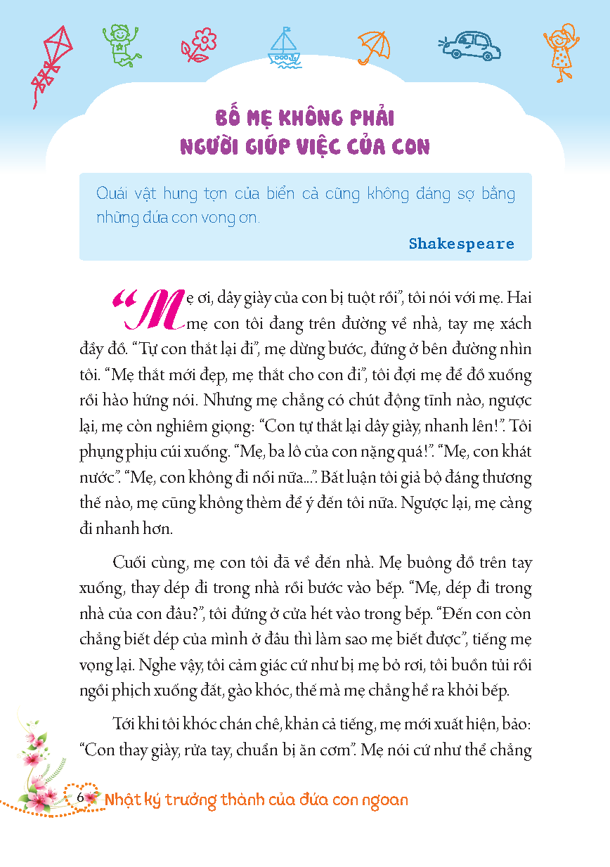 nhật ký trưởng thành của đứa con ngoan - bố mẹ không phải người giúp việc của con (tái bản 2023) - Ảnh 6