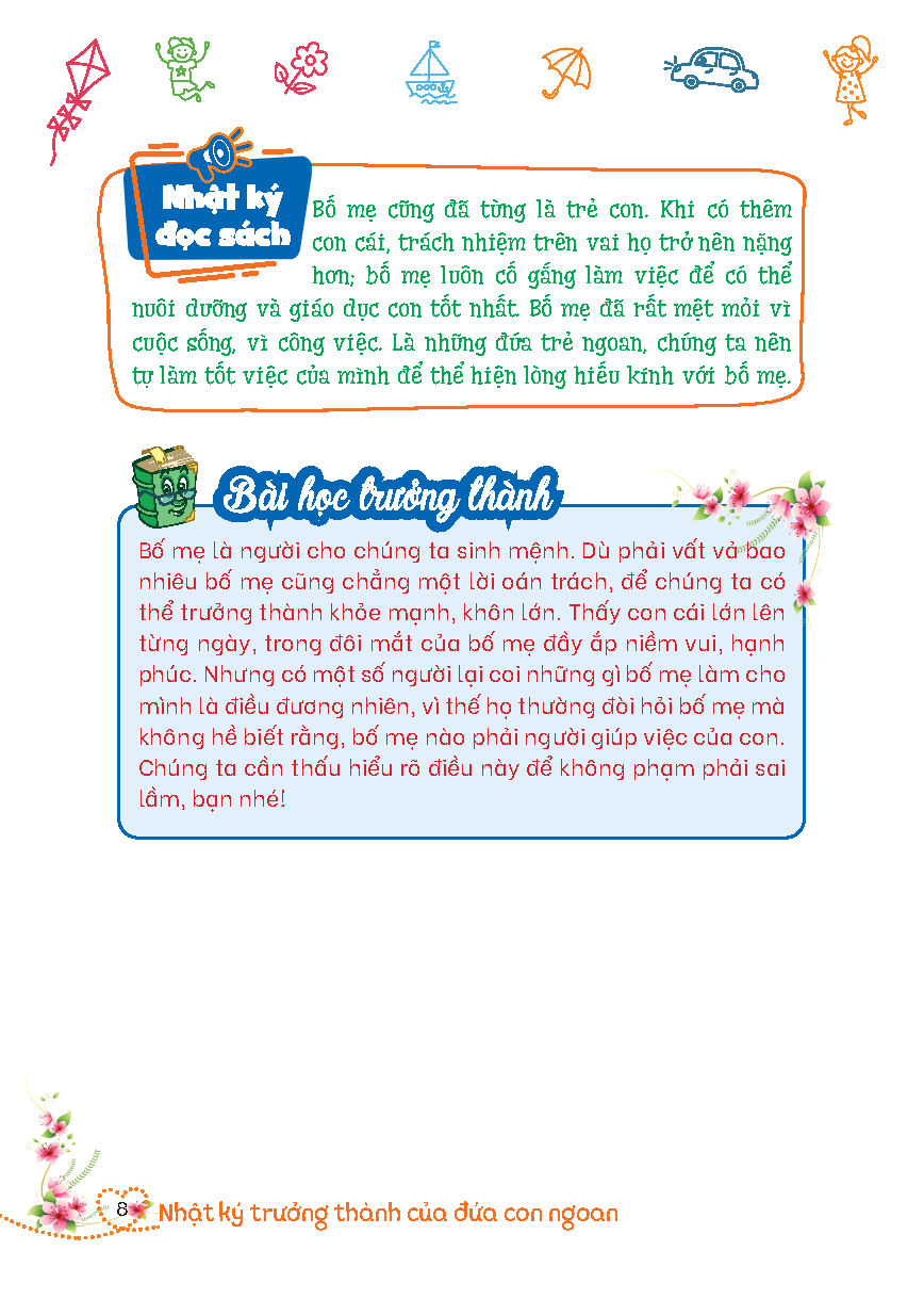 nhật ký trưởng thành của đứa con ngoan - bố mẹ không phải người giúp việc của con (tái bản 2023) - Ảnh 8