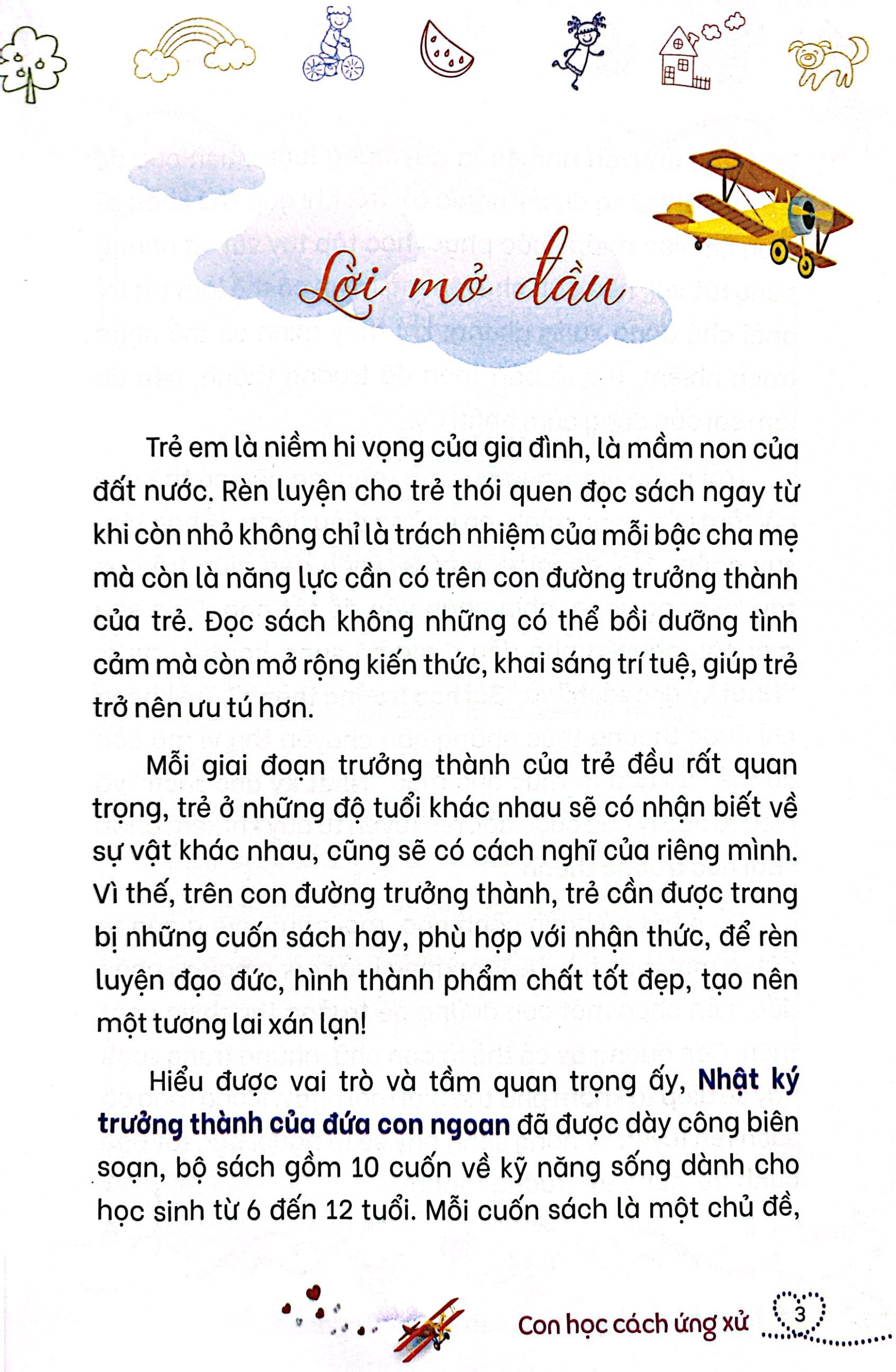 nhật ký trưởng thành của đứa con ngoan - con học cách ứng xử (tái bản 2022) - Ảnh 3