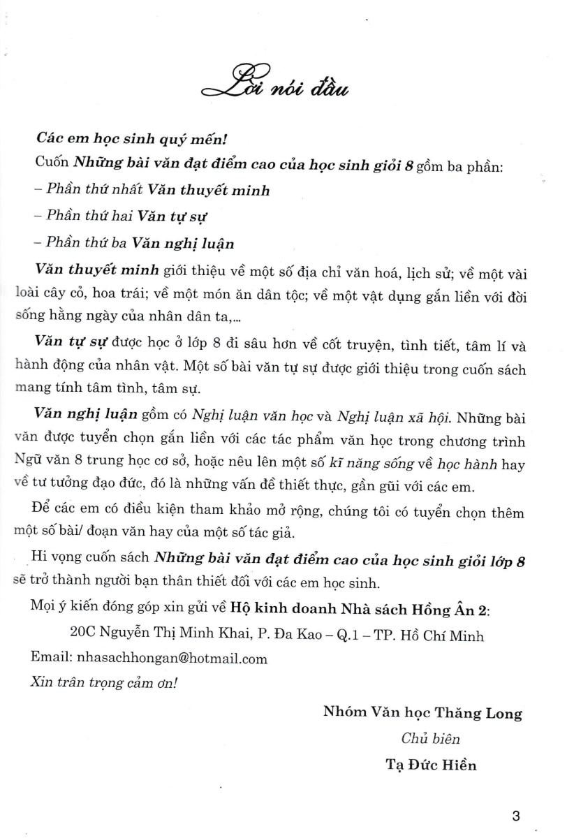 những bài văn đạt điểm cao của học sinh giỏi 8 (dùng chung cho các bộ sgk hiện hành) - Ảnh 3