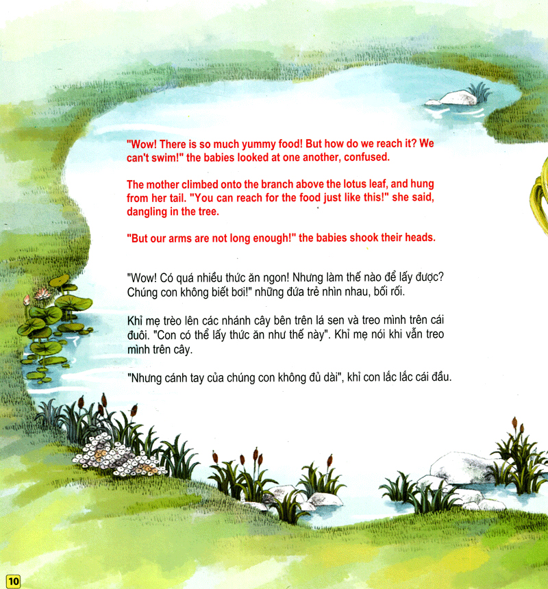 những câu chuyện thú vị giáo dục trẻ - bữa tối trên lá sen (song ngữ anh - việt) - Ảnh 11