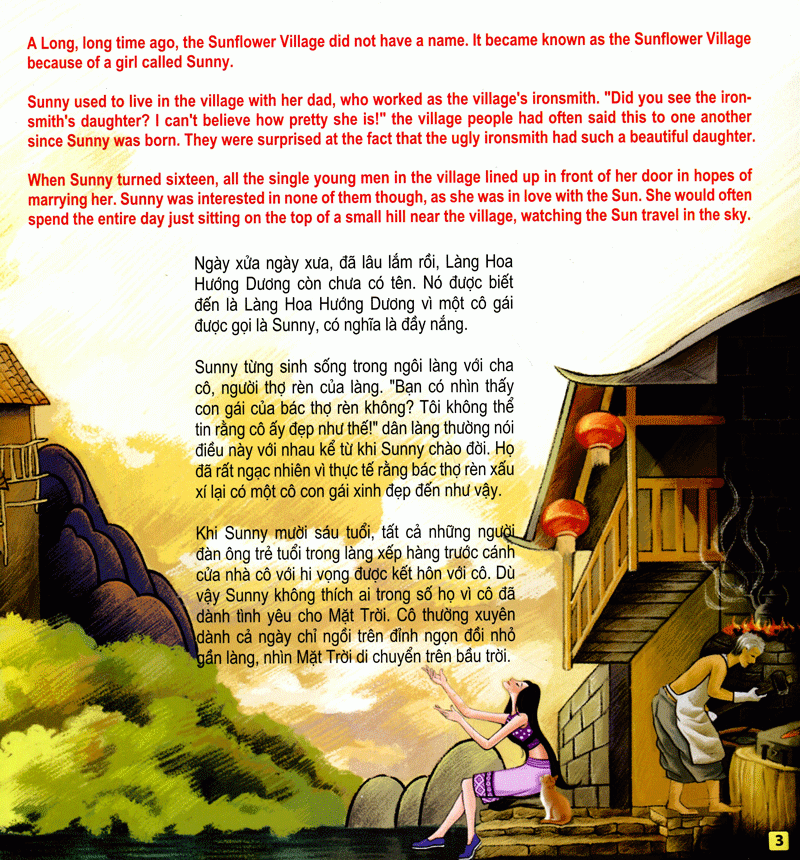 những câu chuyện thú vị giáo dục trẻ - câu chuyện về làng hoa hướng dương (song ngữ anh - việt) - Ảnh 9