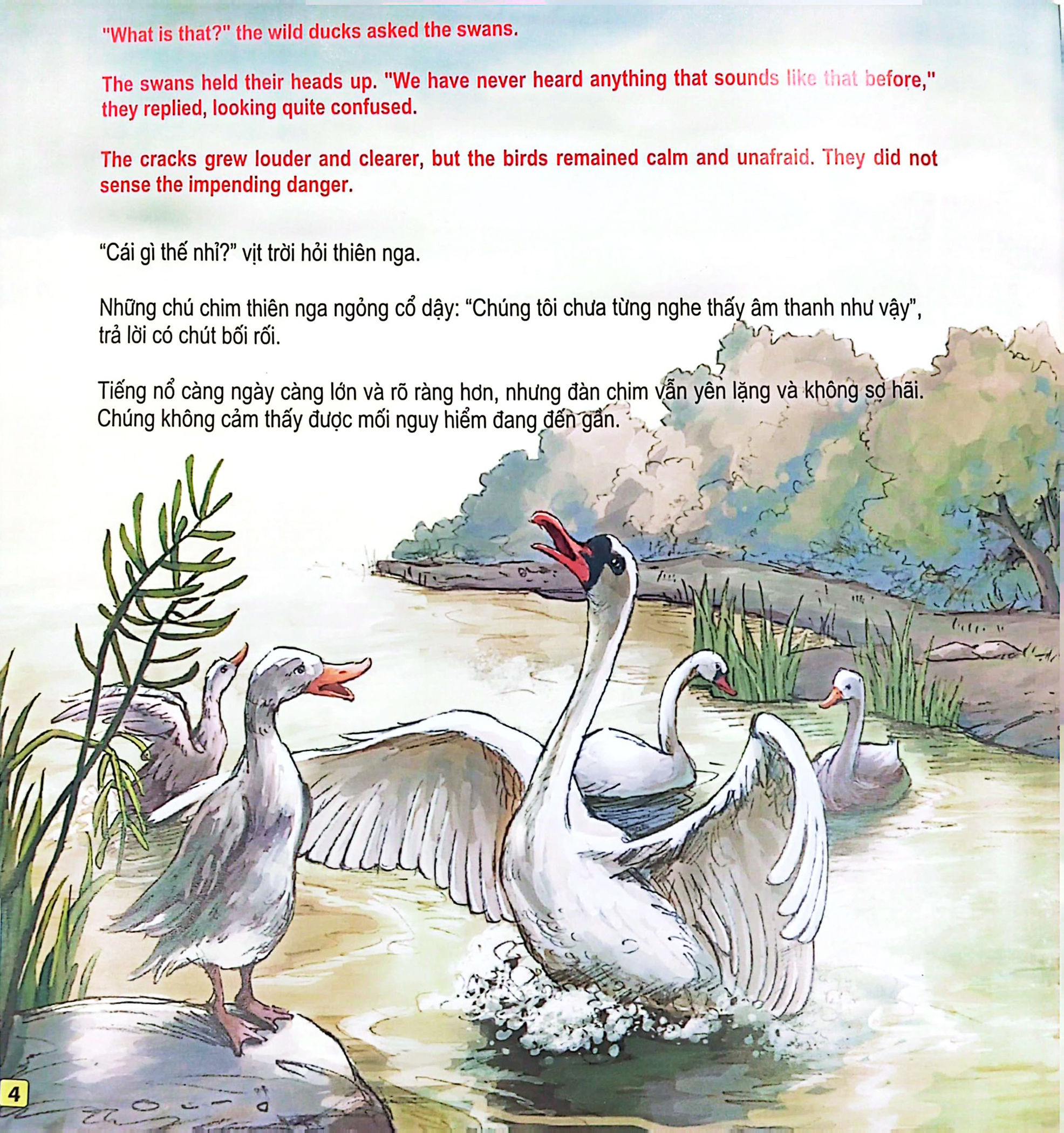 những câu chuyện thú vị giáo dục trẻ - hồ nước đông cứng (song ngữ anh - việt) - Ảnh 5