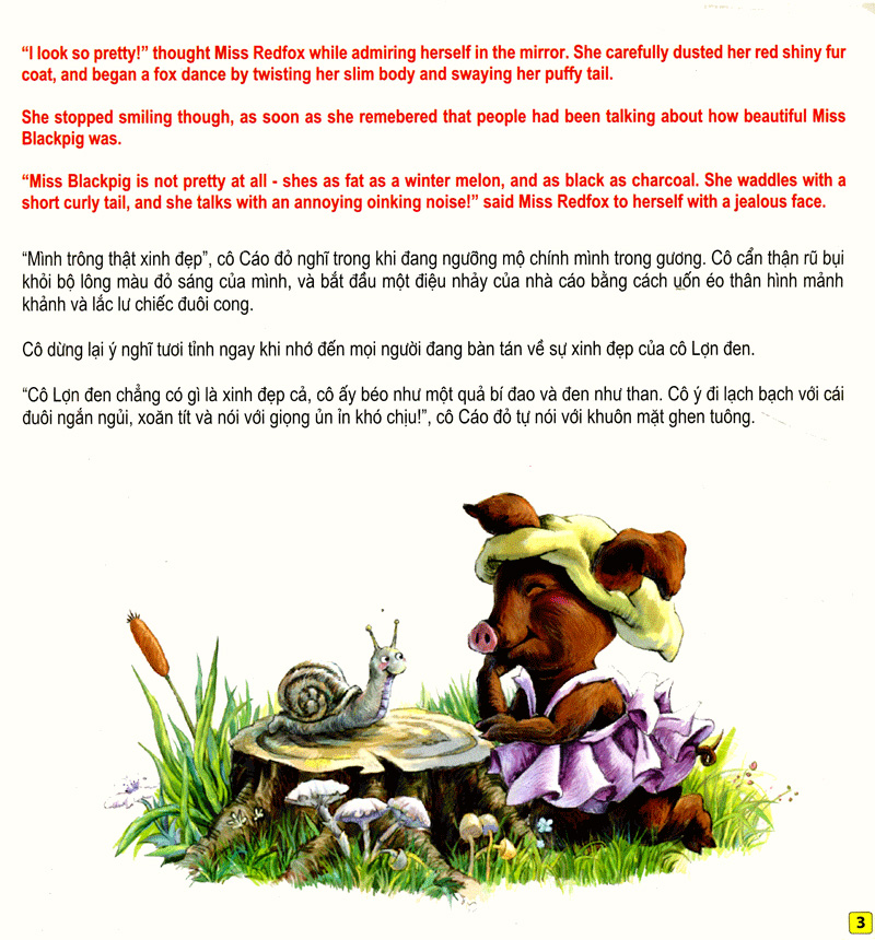 những câu chuyện thú vị giáo dục trẻ - sự quyến rũ của cô lợn đen (song ngữ anh - việt) - Ảnh 4