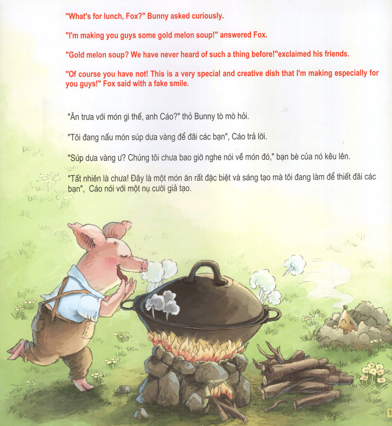 những câu chuyện thú vị giáo dục trẻ - súp dưa vàng súp dưa bạc (song ngữ anh - việt) - Ảnh 12