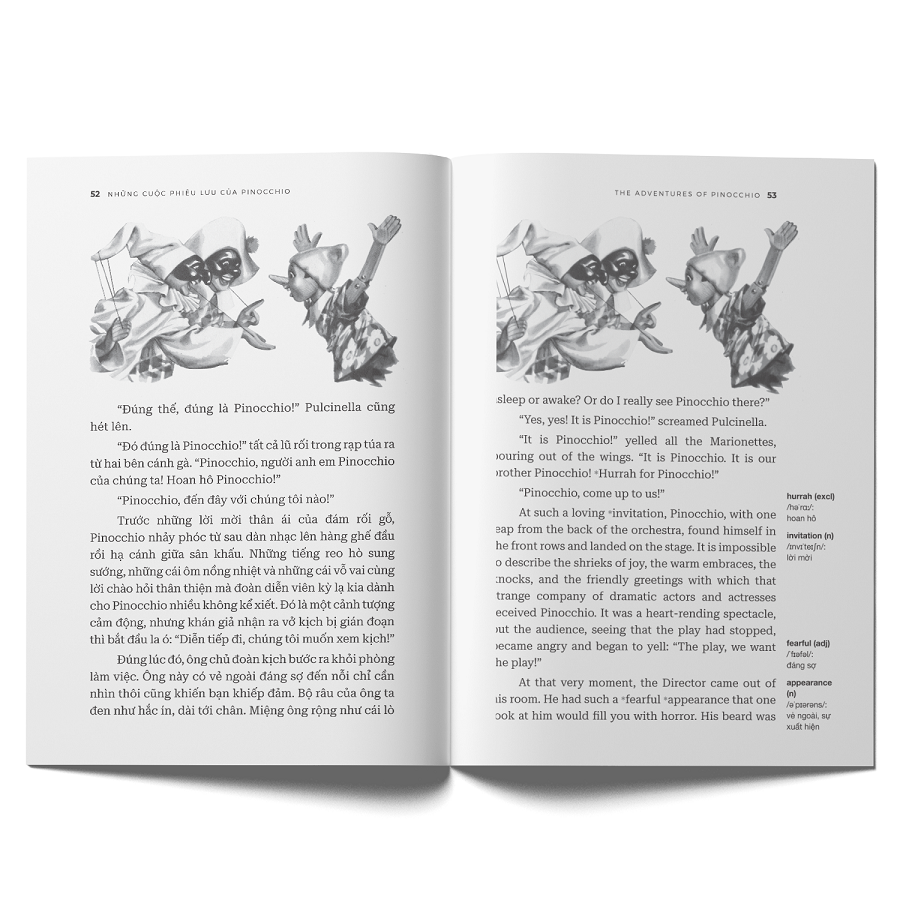 những cuộc phiêu lưu của pinocchio - song ngữ việt-anh (tái bản 2024) - Ảnh 6