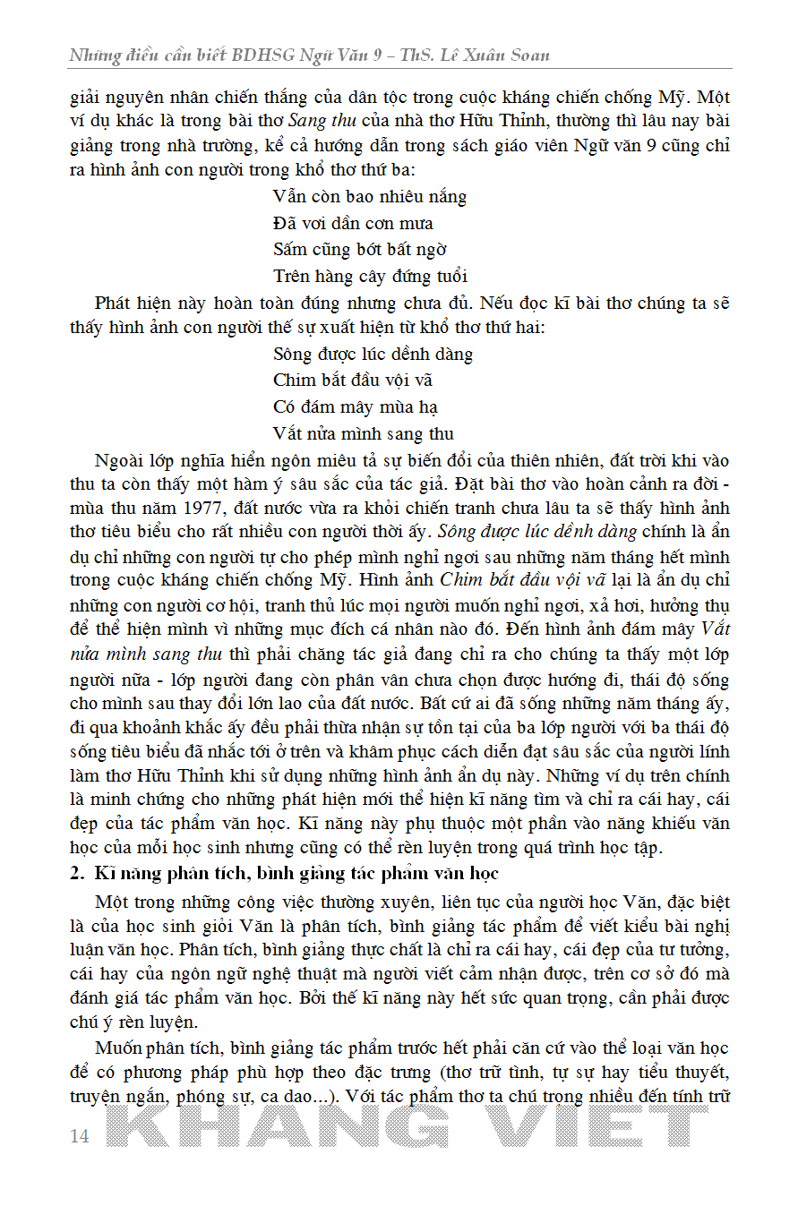 những điều cần biết bồi dưỡng học sinh giỏi ngữ văn lớp 9 (phiên bản mới nhất) - Ảnh 16